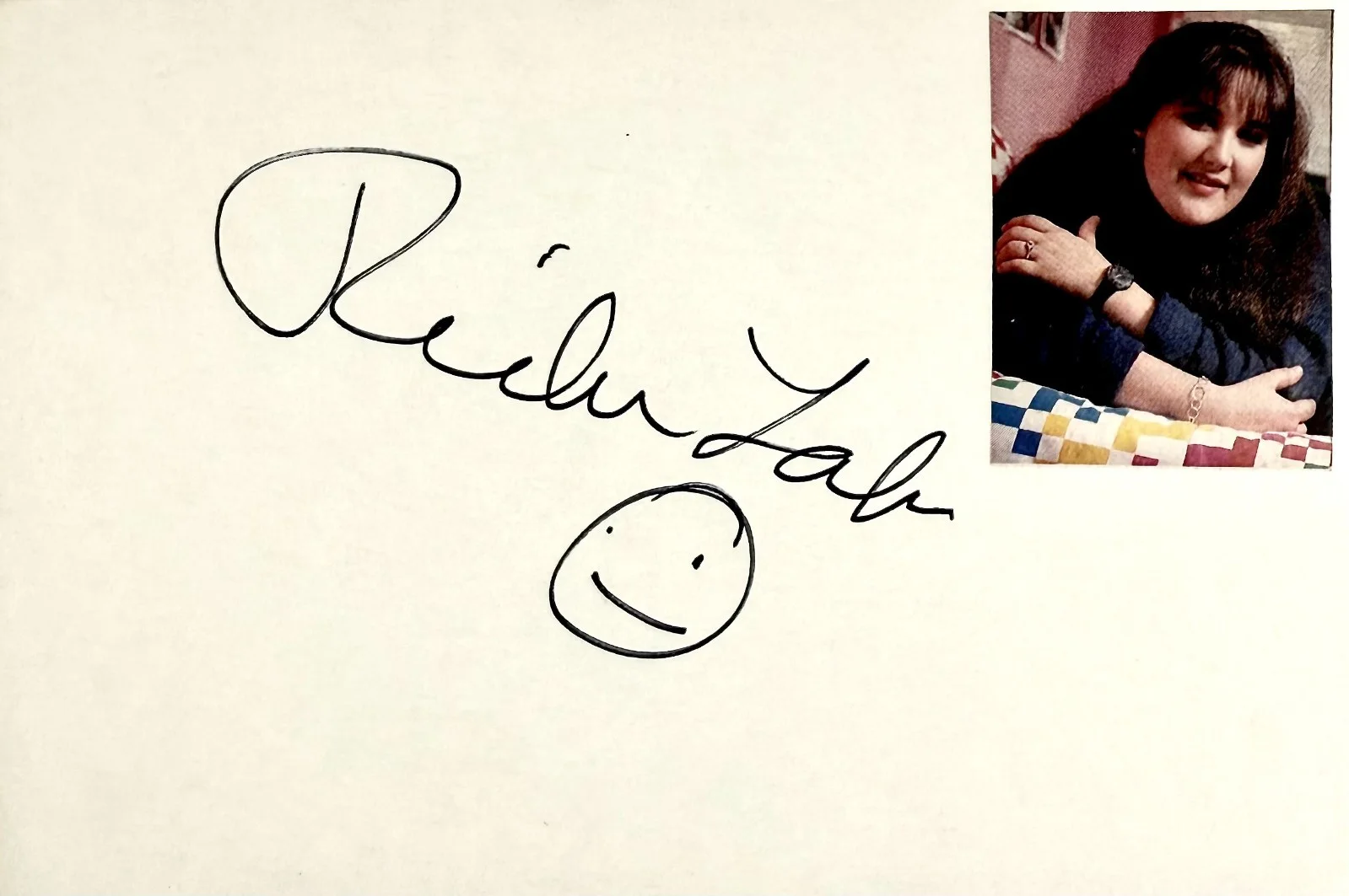 Ricki Lake — RICKI LAKE Signed Autographed 4"x 6" INDEX CARD The Ricki Lake Show HAIRSPRAY