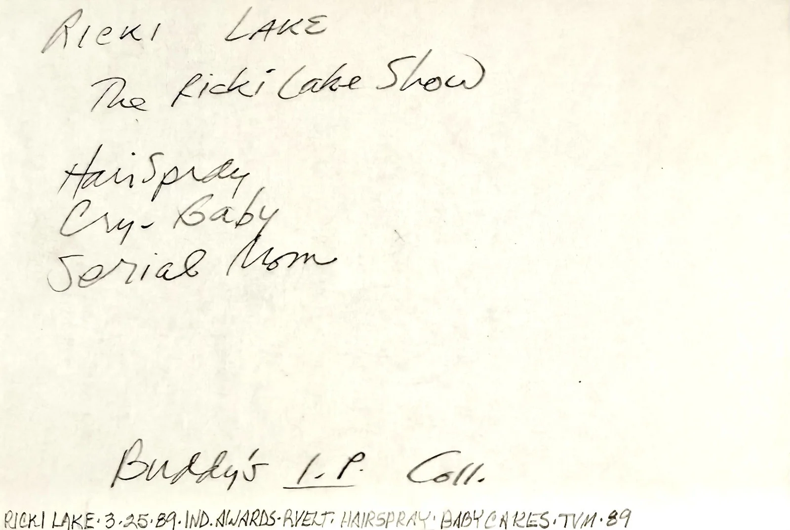 Ricki Lake — RICKI LAKE Signed Autographed 4"x 6" INDEX CARD The Ricki Lake Show HAIRSPRAY, изображение 3
