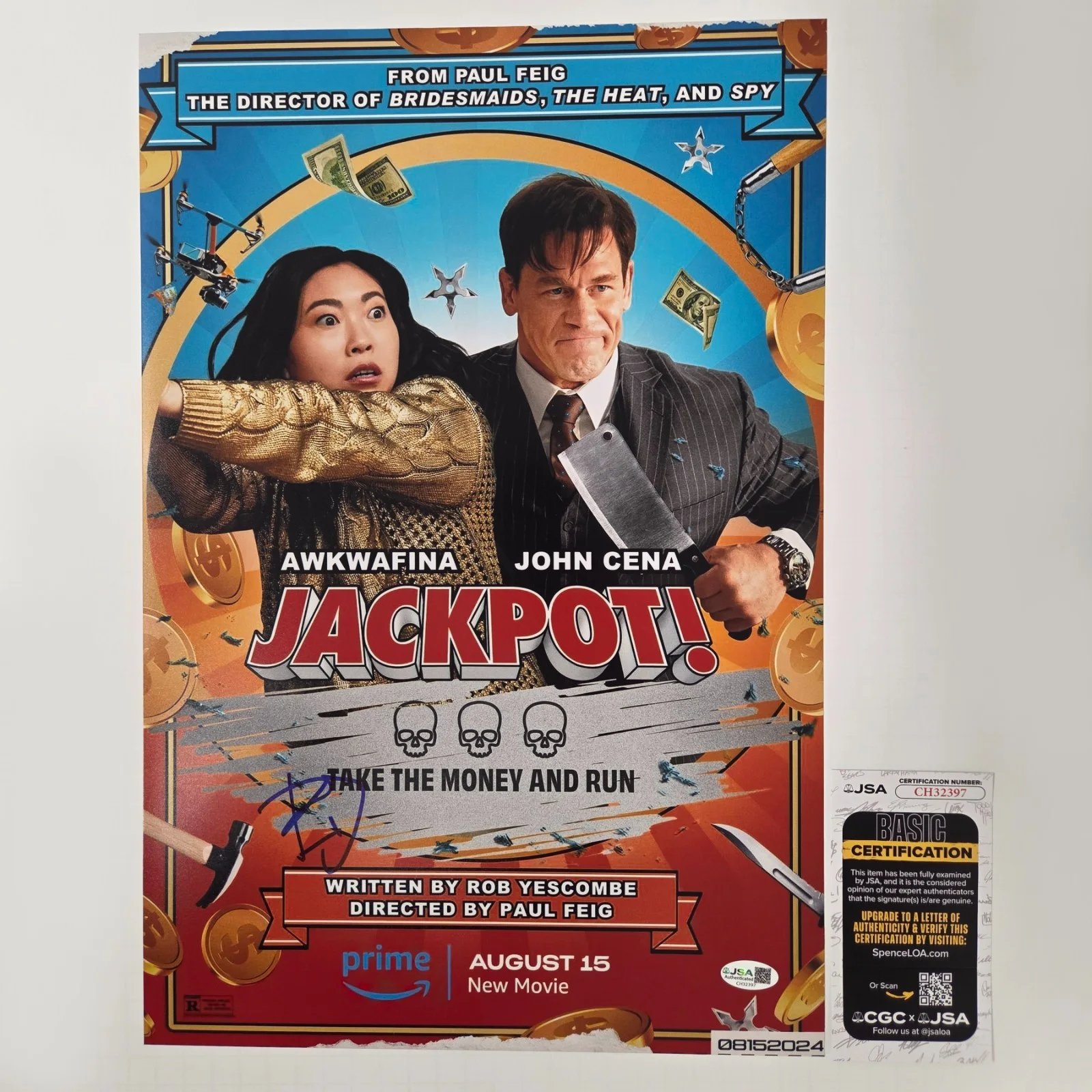 PAUL FEIG — PAUL FEIG Authentic Hand-signed "JACKPOT Director" 12x18 Photo (JSA COA)