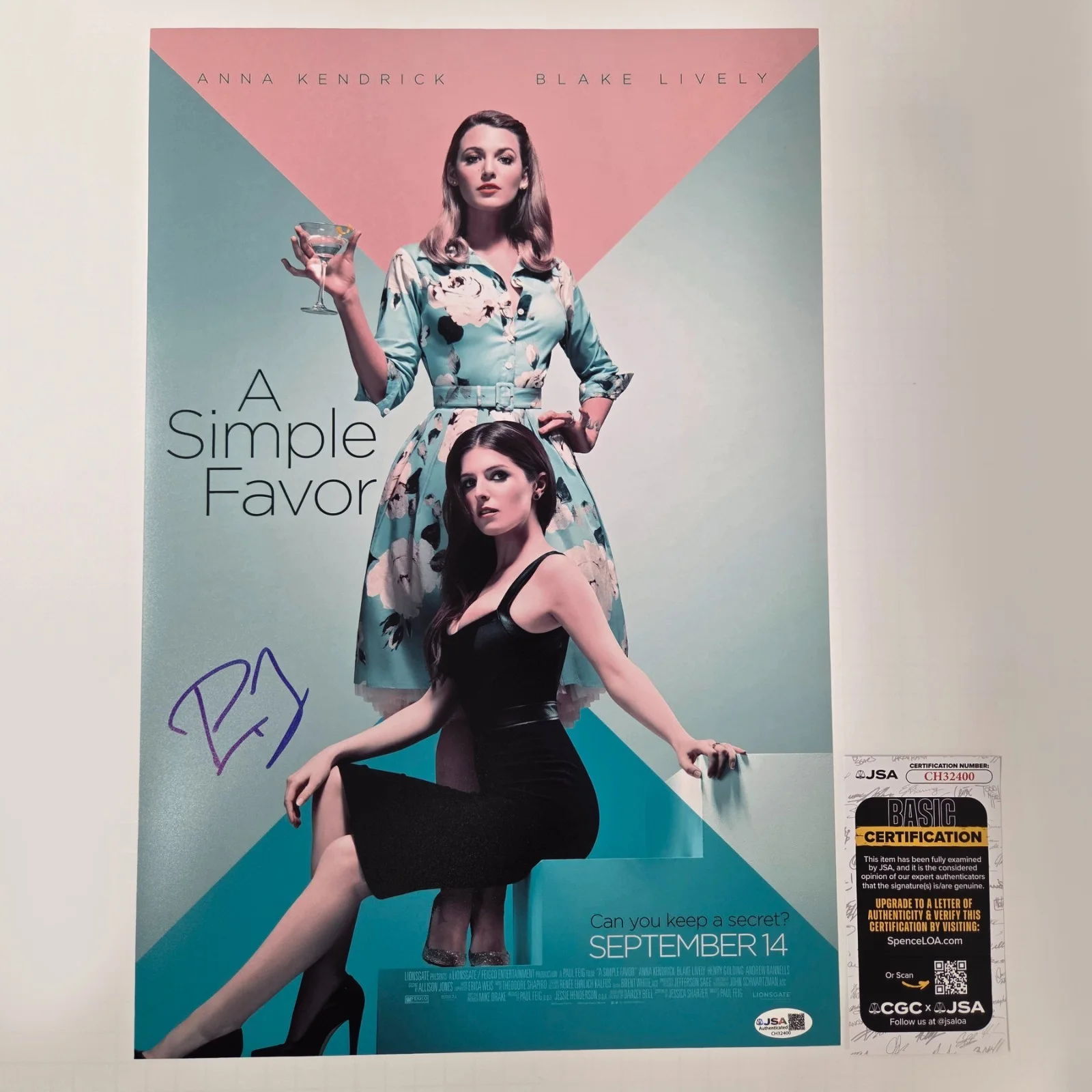 PAUL FEIG — PAUL FEIG Authentic Hand-signed "A SIMPLE FAVOR" 12x18 Photo (JSA COA)