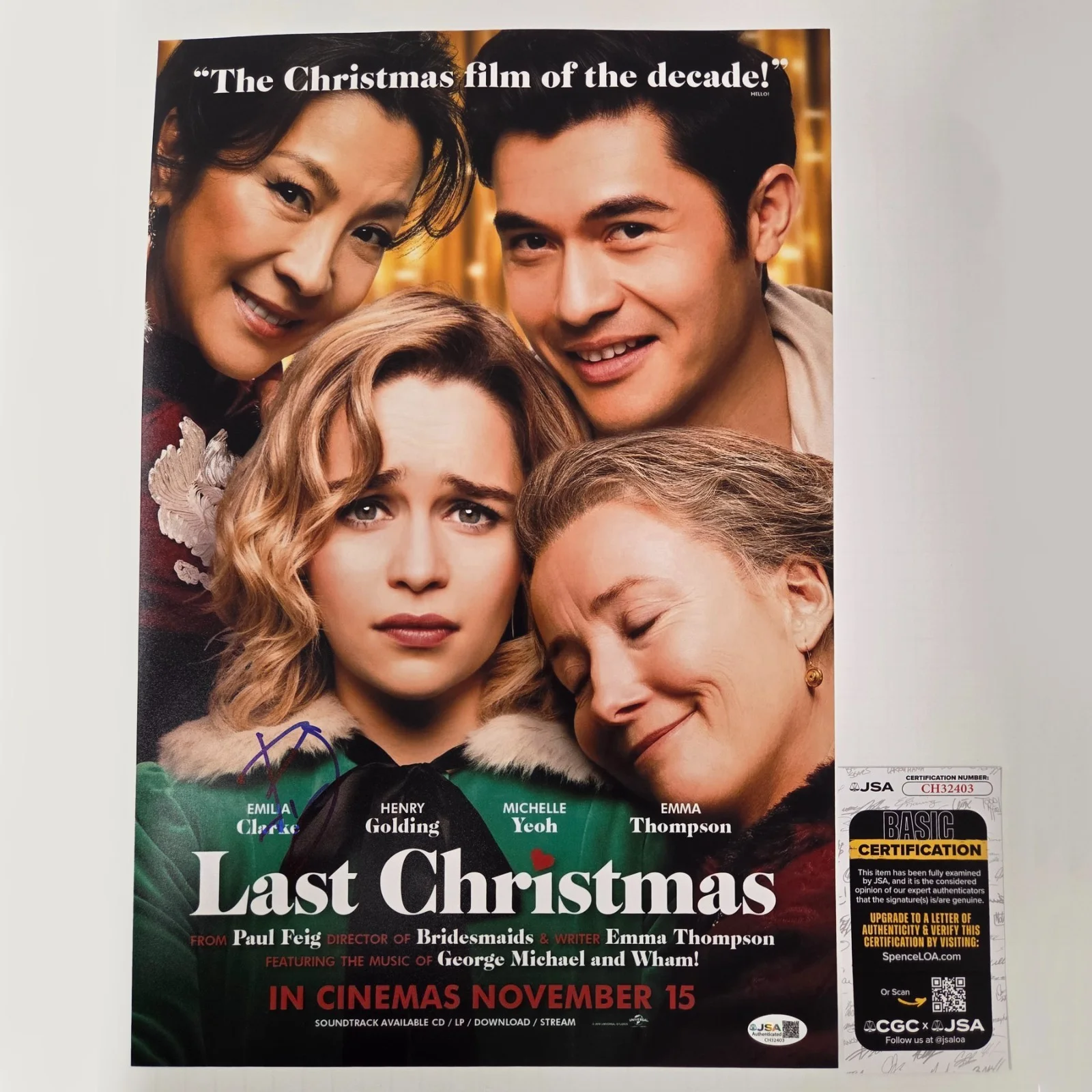PAUL FEIG — PAUL FEIG Authentic Hand-signed "LAST CHRISTMAS" 12x18 Photo (JSA COA)