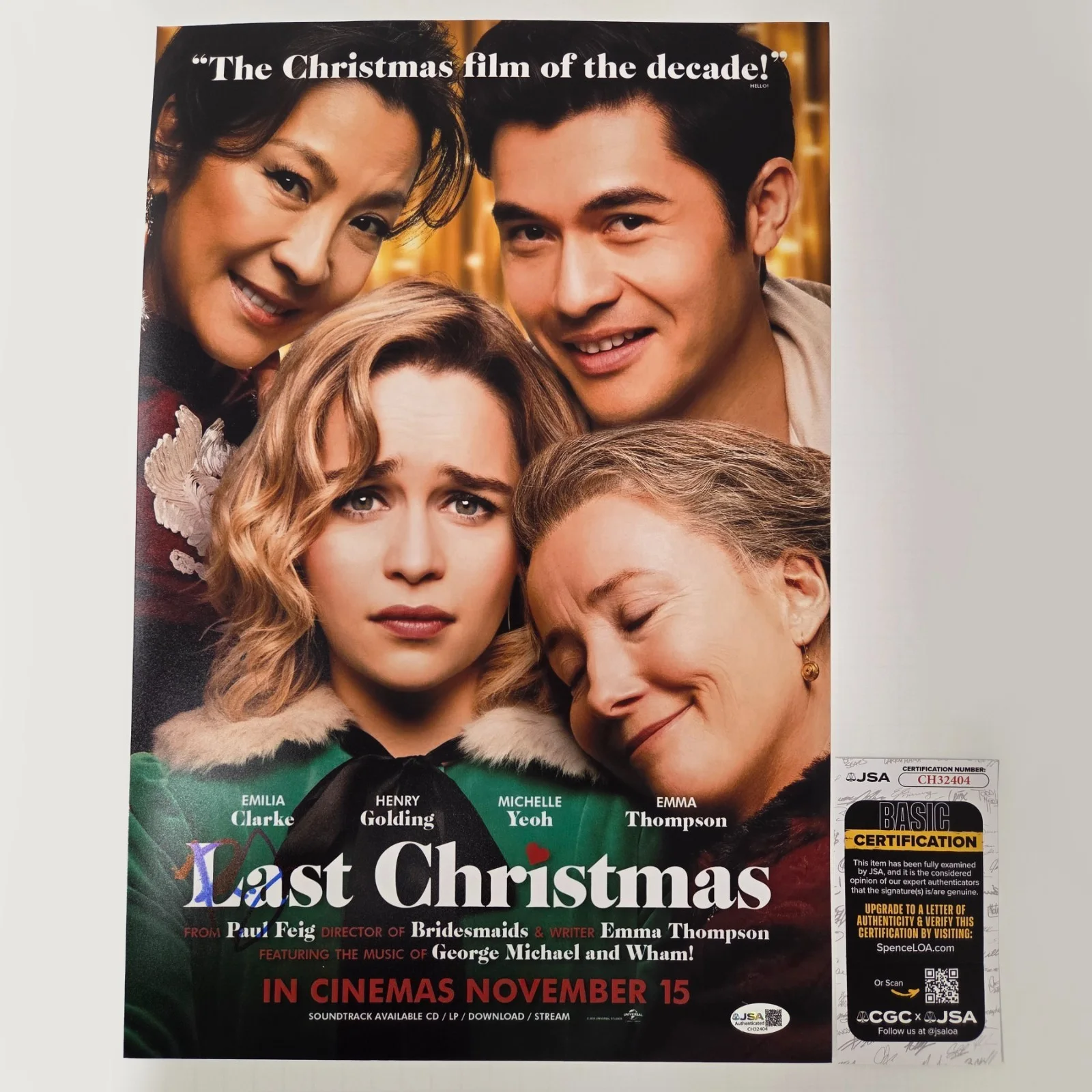 PAUL FEIG — PAUL FEIG Authentic Hand-signed "LAST CHRISTMAS" 12x18 Photo (JSA COA)