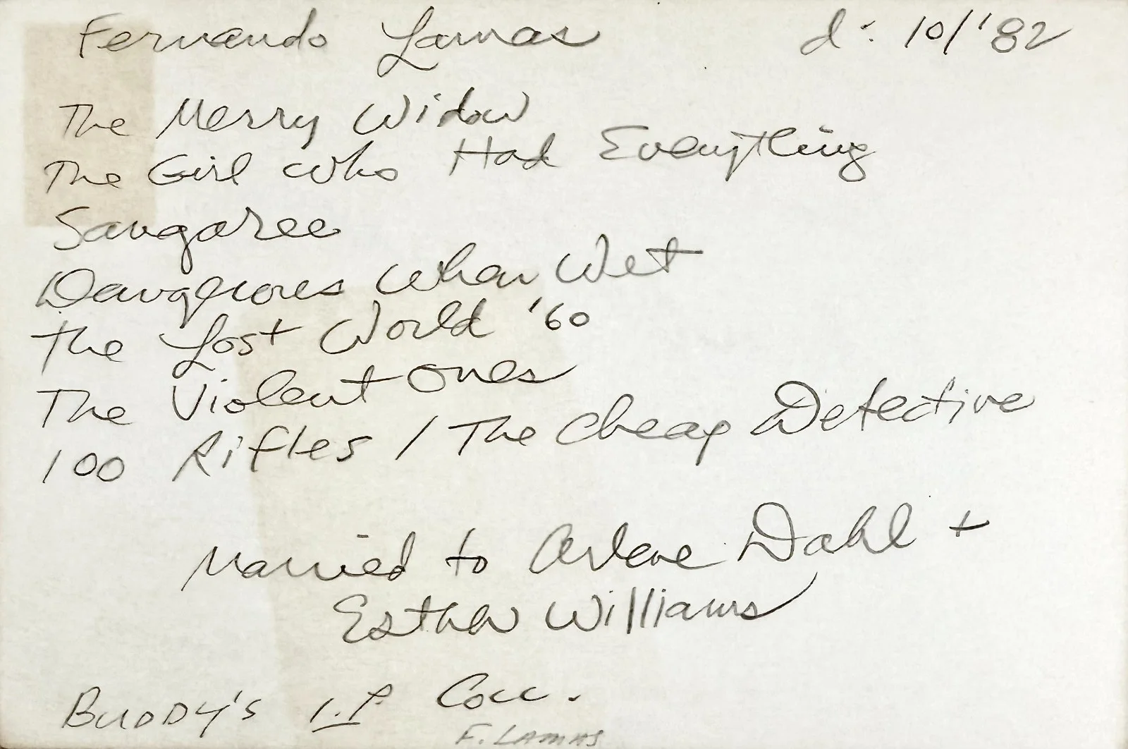 Fernando Lamas — FERNANDO LAMAS Autograph Signed 4"x 6" INDEX CARD The Merry Widow The Lost World, image 5