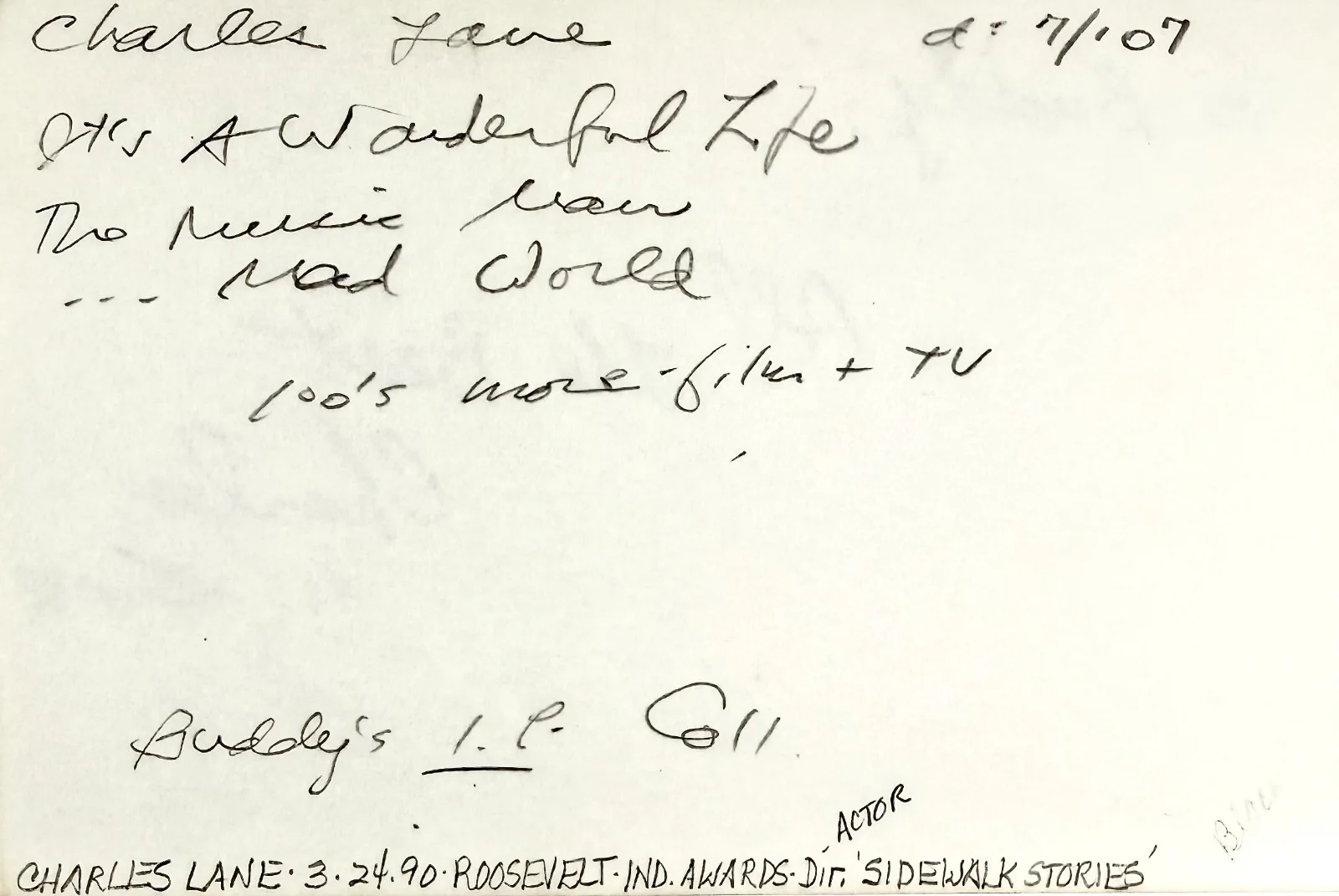 Charles Lane — CHARLES LANE Signed Autograph 4x6 INDEX CARD I Love Lucy Dr. Jekyll and Mr. Hyde, image 5