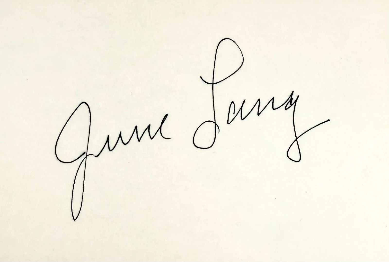 June Lang — JUNE LANG Signed Autographed 4x6 INDEX CARD Chandu the Magician Meet the Girls