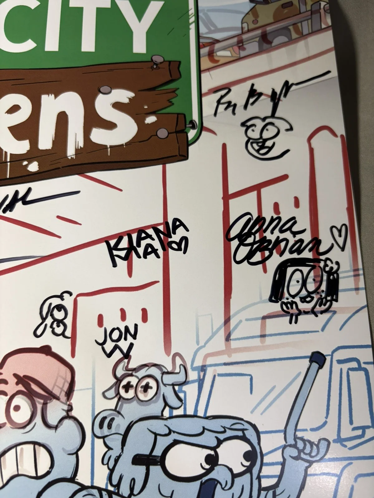 Cast, Creators of Big City Greens — Big City Greens Poster Signed by 6 Creators With SKETCHES 2025 11”x17” Lightbox, image 3