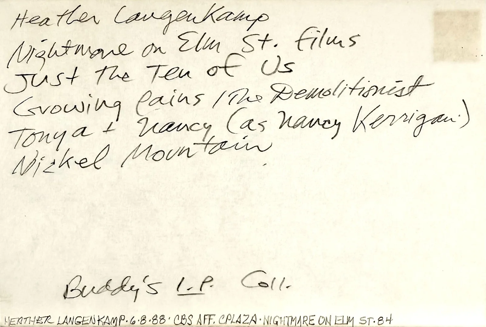 Heather Langenkamp — HEATHER LANGENKAMP Signed Autographed 4x 6 INDEX CARD A Nightmare on Elm Street, изображение 3