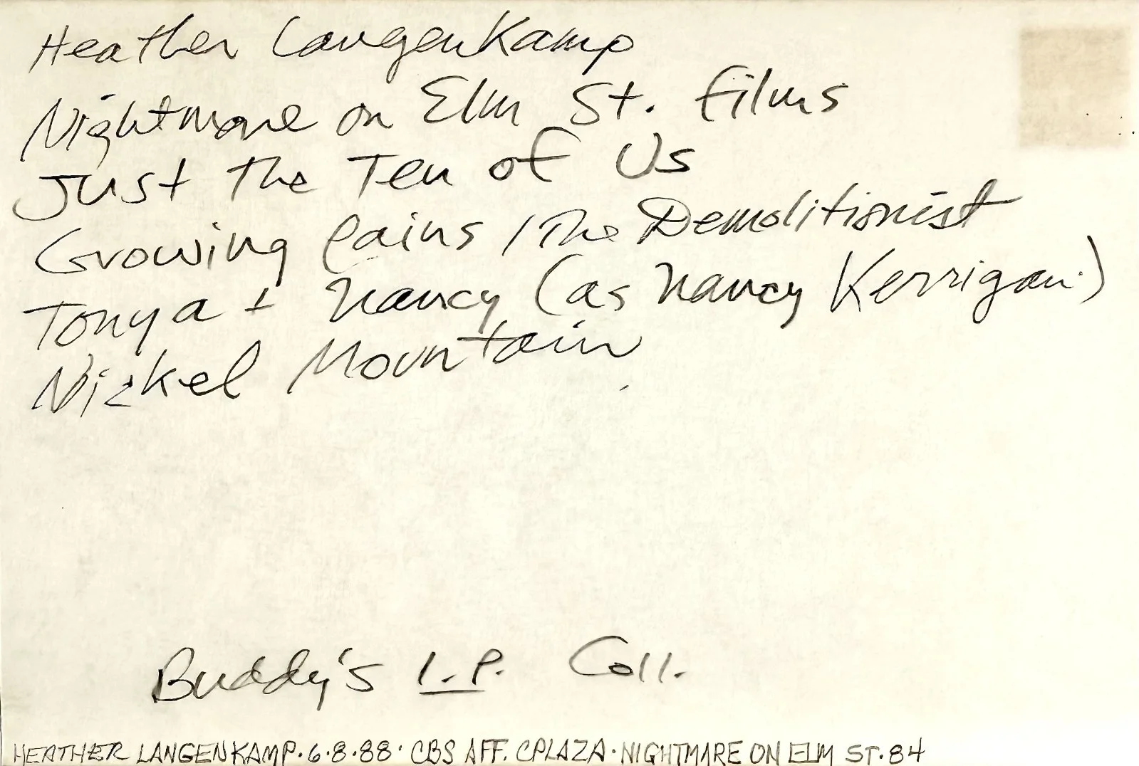 Heather Langenkamp — HEATHER LANGENKAMP Signed Autographed 4x 6 INDEX CARD A Nightmare on Elm Street, изображение 5