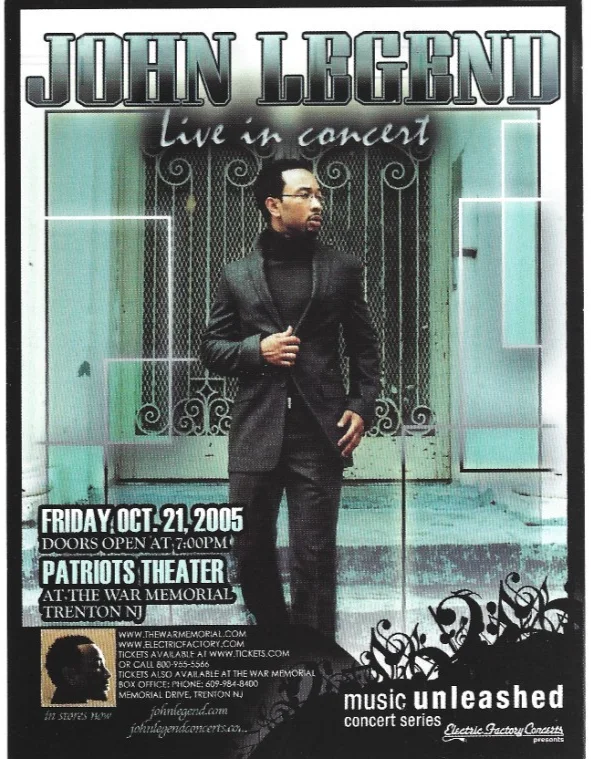 John Legend REAL hand SIGNED Concert Show Advert COA Autographed, image 2