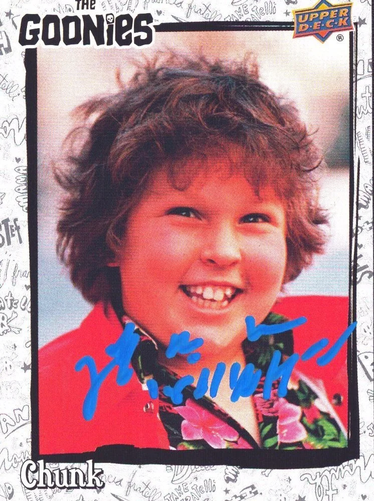 jeff cohen — Jeff Cohen Signed 2024 Upper Deck The Goonies Weekly Characters #C4 Chunk SWAU 1