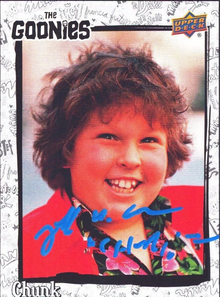 jeff cohen — Jeff Cohen Signed 2024 Upper Deck The Goonies Weekly Characters #C4 Chunk SWAU 2