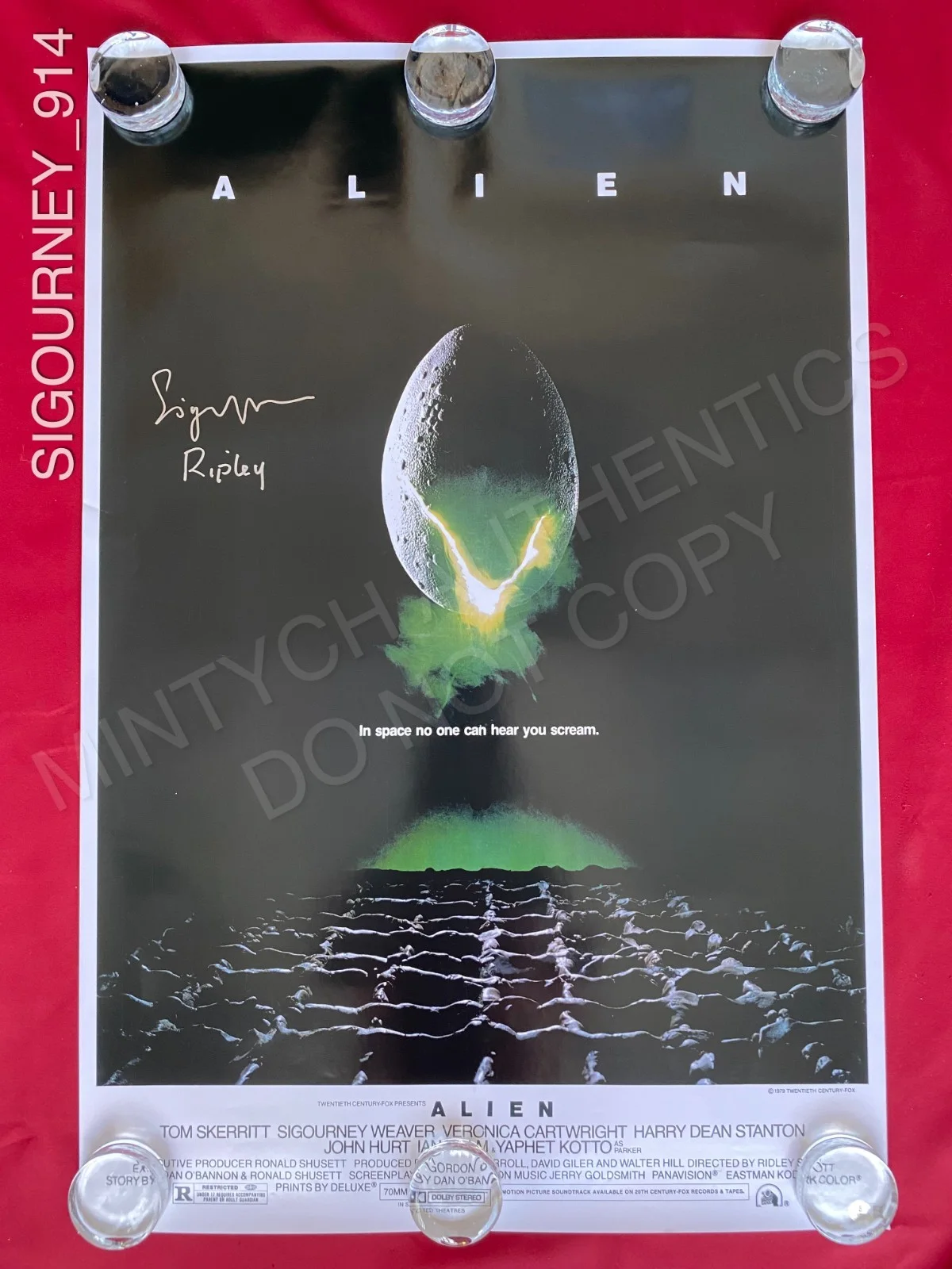 Sigourney Weaver — Sigourney Weaver autographed signed 24x36 poster Alien Ripley Beckett COA