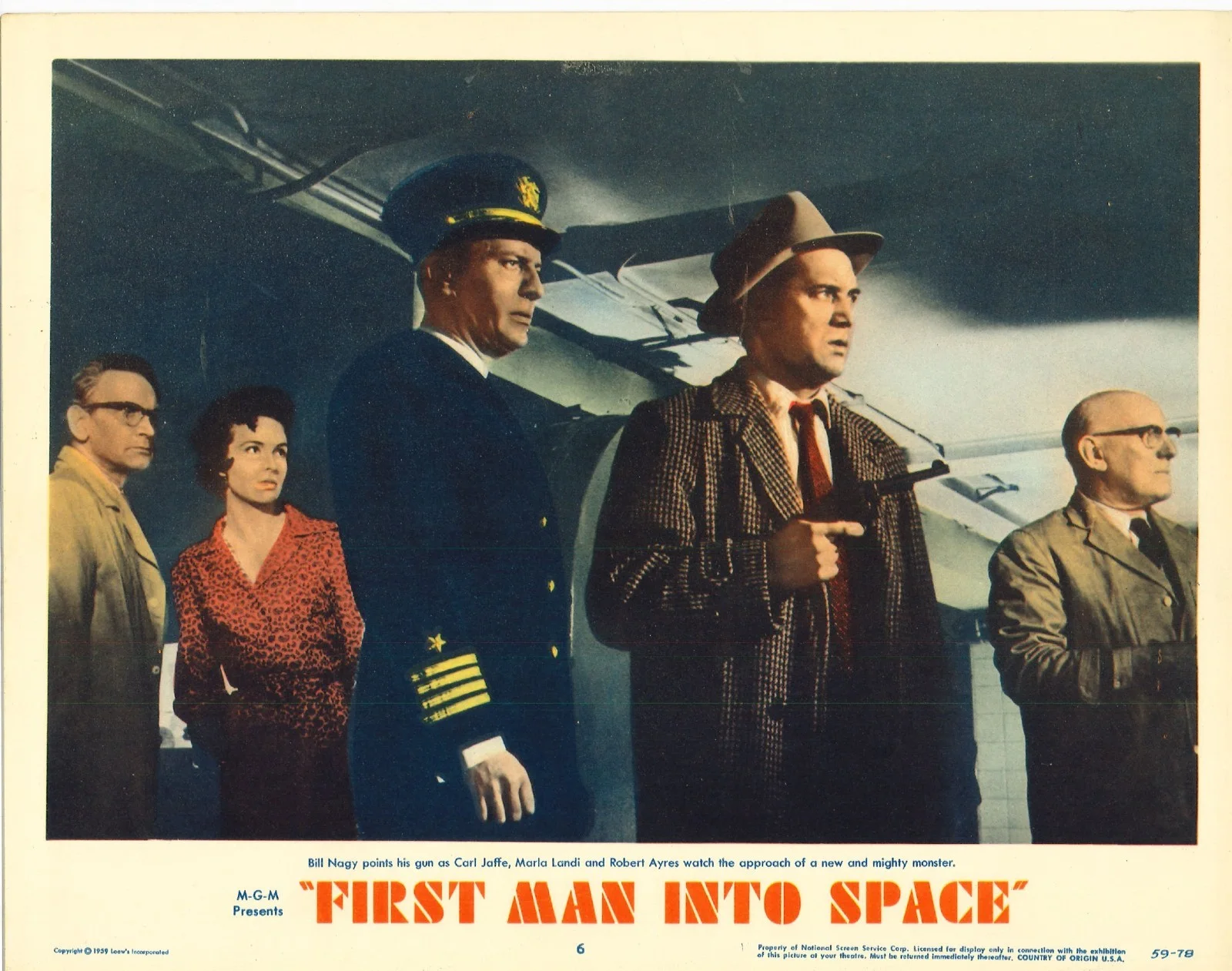First Man into Space 4x ORIGINAL US Lobby Cards Robert Day Marshall Thompson '59, image 4