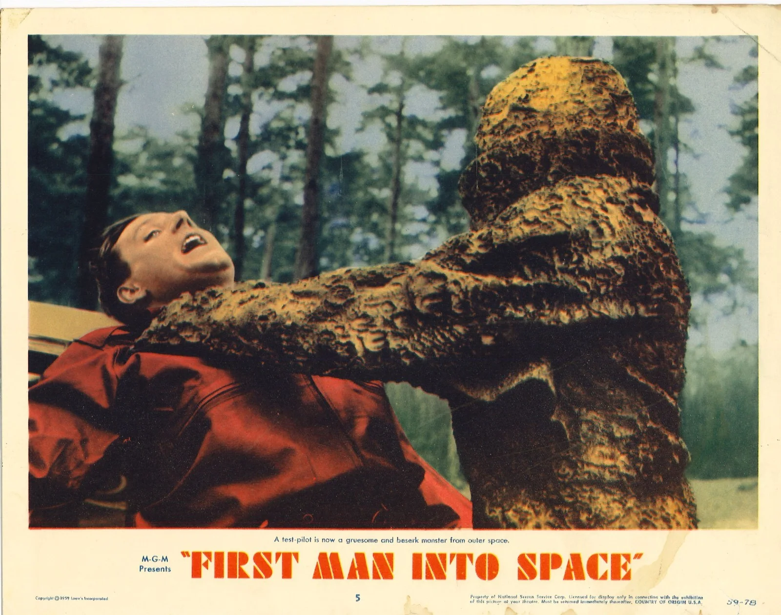 First Man into Space 4x ORIGINAL US Lobby Cards Robert Day Marshall Thompson '59, image 5