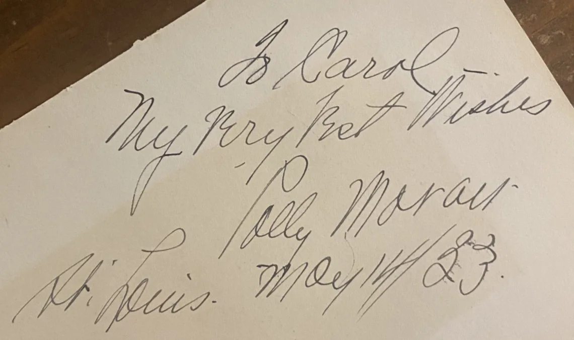 Polly Moran — Polly Moran Signed 5.25x8.25 Autographed Cut Vintage Paper, image 2