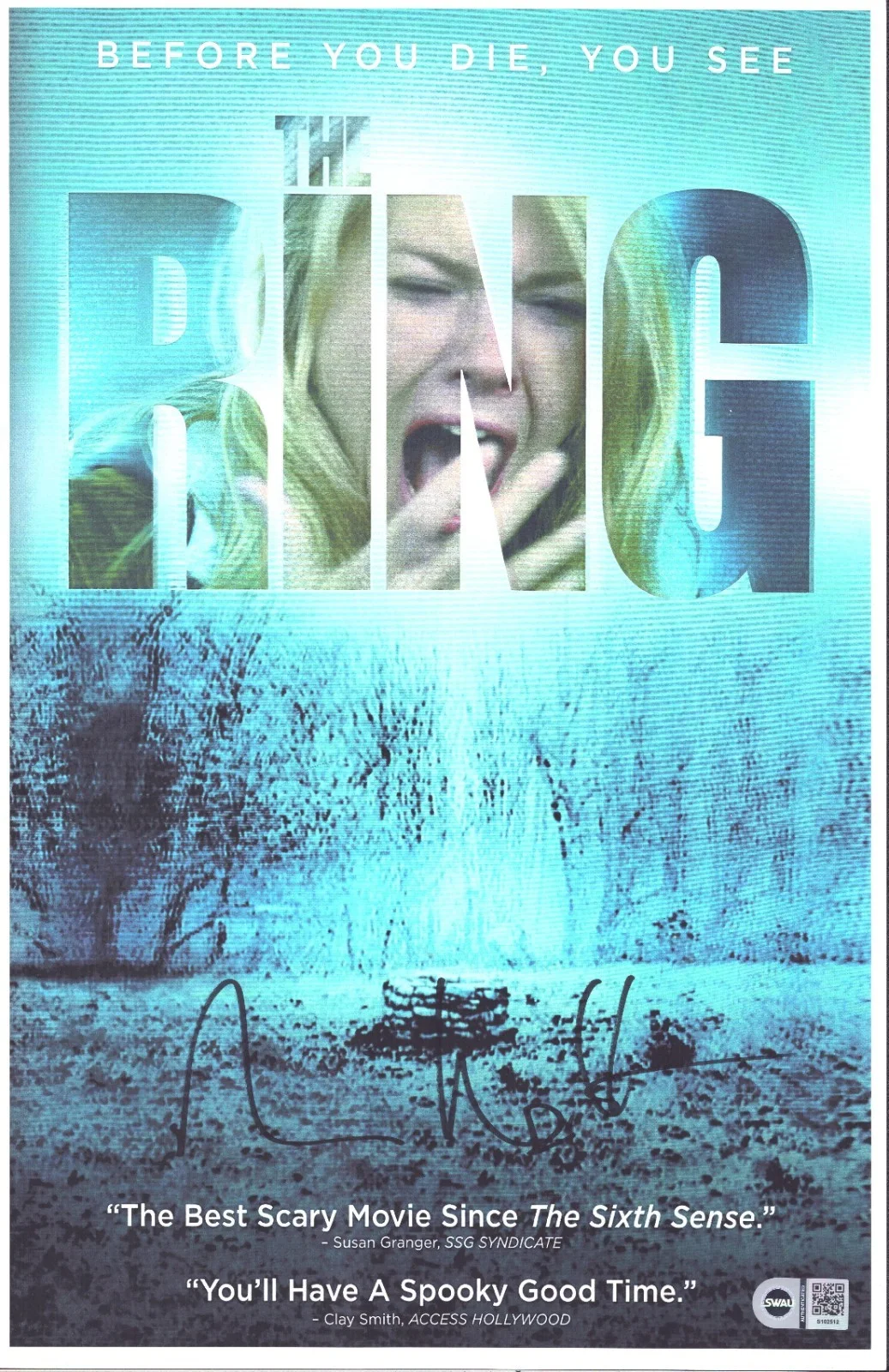 naomi watts — Naomi Watts Signed 11x17 Photo The Ring SWAU #1