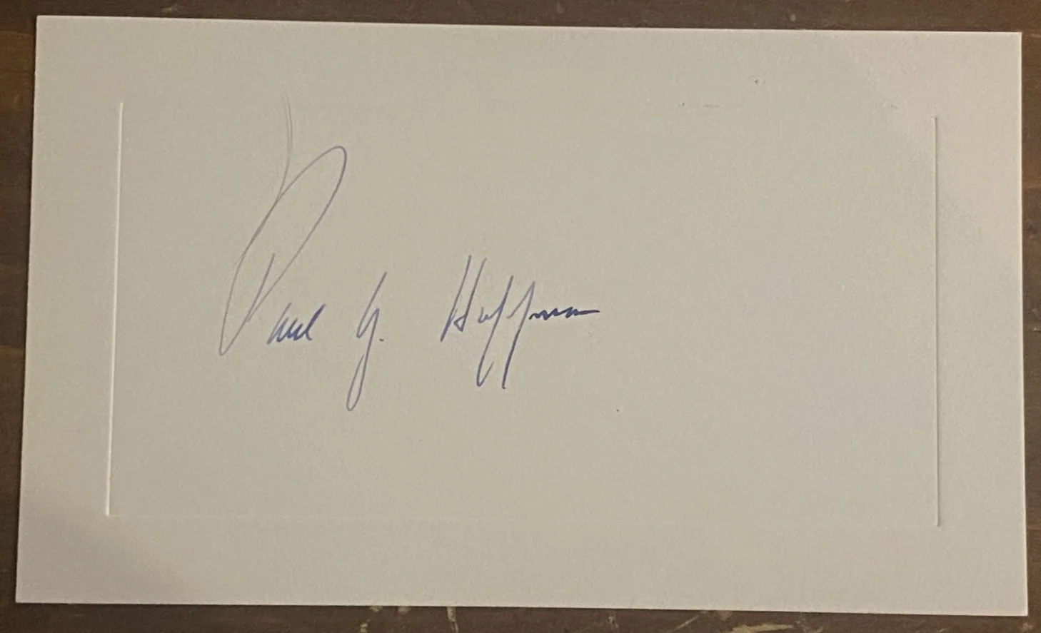 Paul Hoffman — Paul Hoffman Signed 3.5x6 Autograph Card with Time cover, image 2
