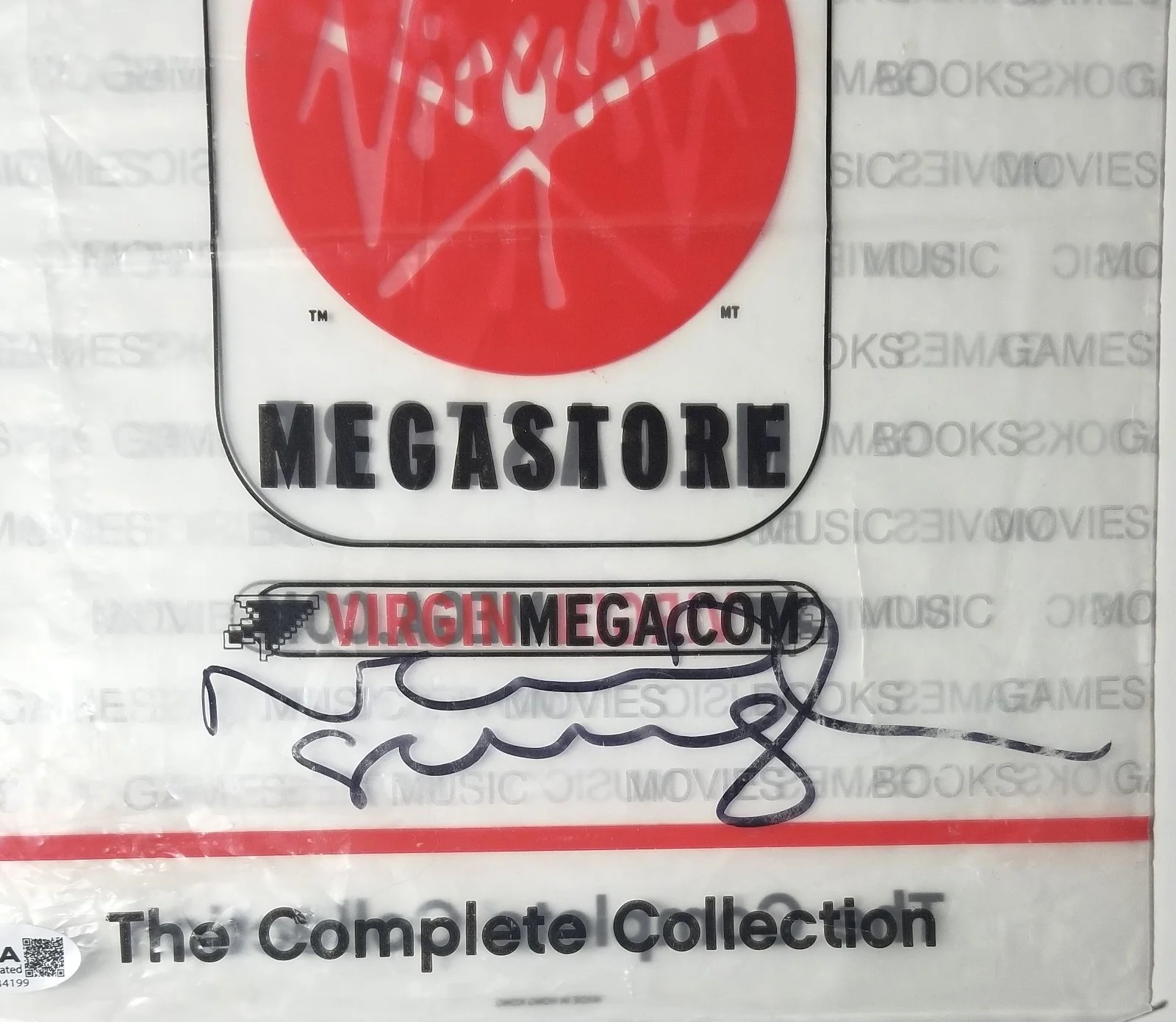 Noel Gallagher of Oasis SIGNED Virgin Records Megastore Shopping Bag JSA COA, изображение 3