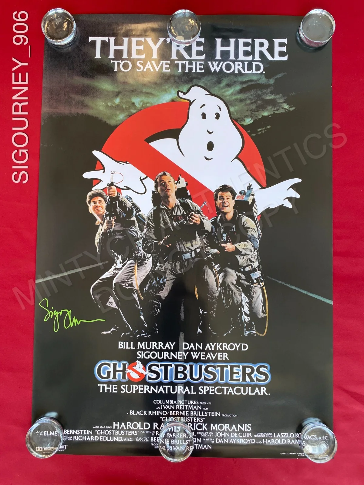 Sigourney Weaver — Sigourney Weaver autographed signed 24x36 poster Ghostbusters Dana Beckett
