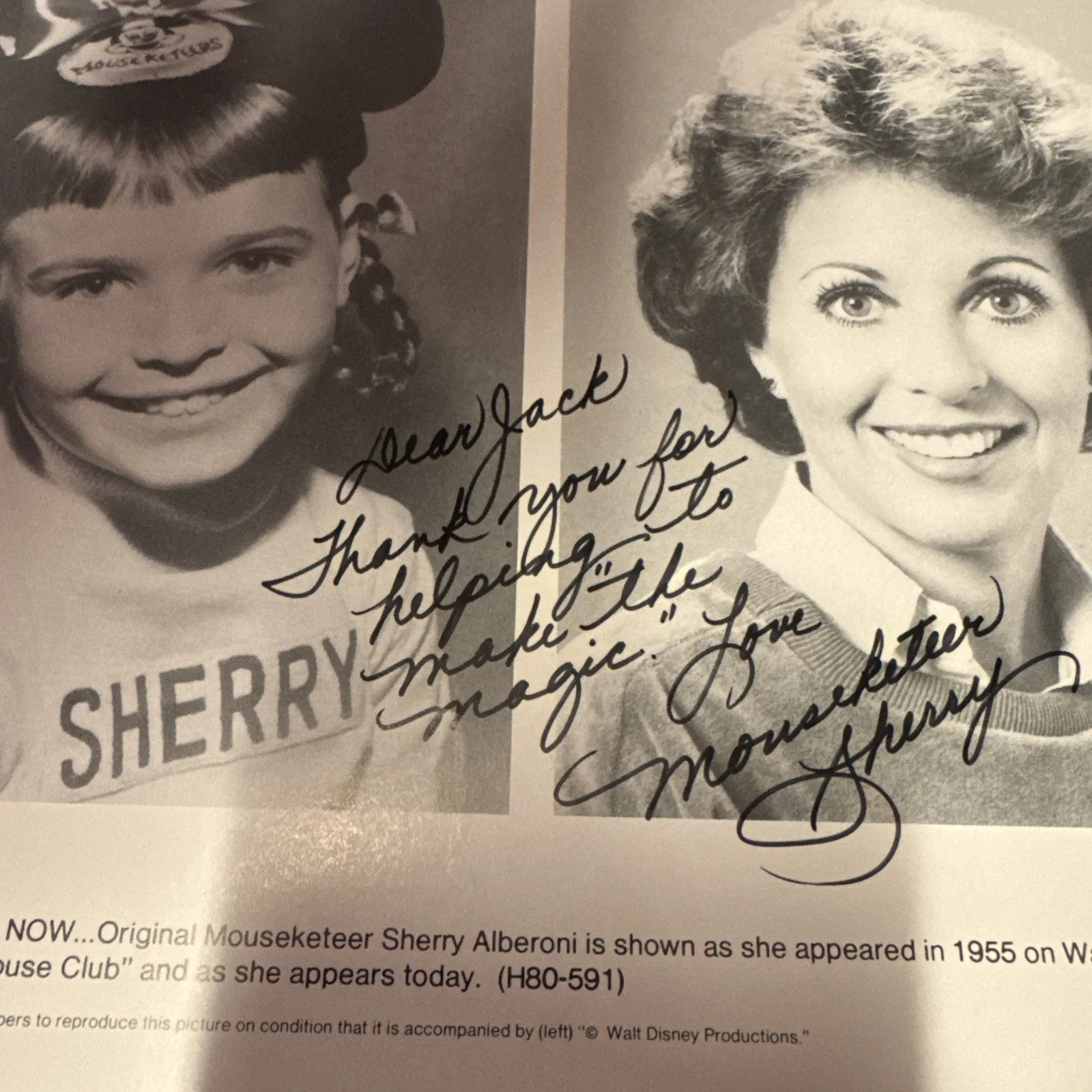 The Mickey Mouse Club - Mouseketeer Sherry Alberini- Autographed Signed Photo, image 2