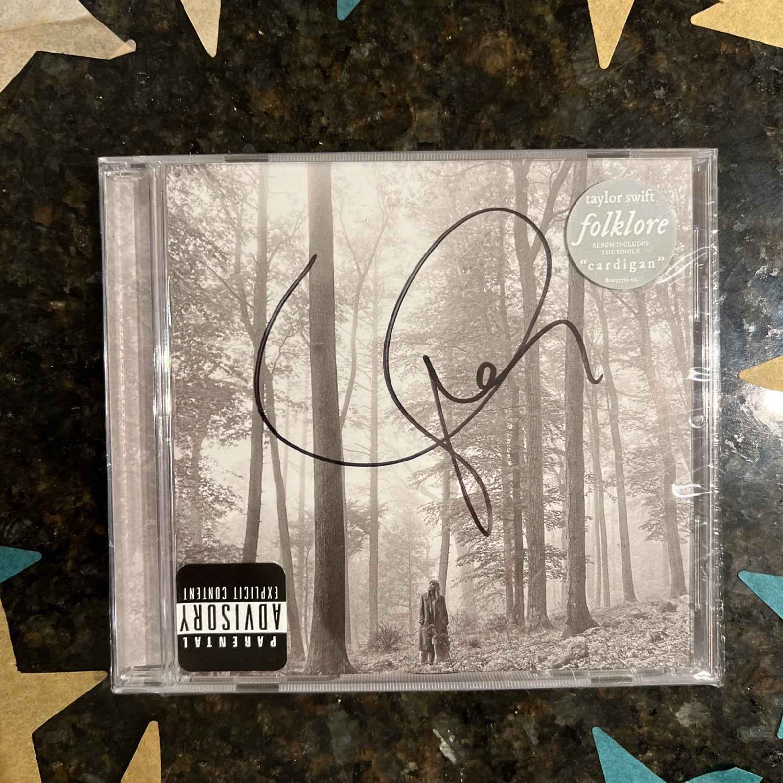 Taylor Swift SIGNED Folklore CD Sealed New With Stars Authentic, image 2