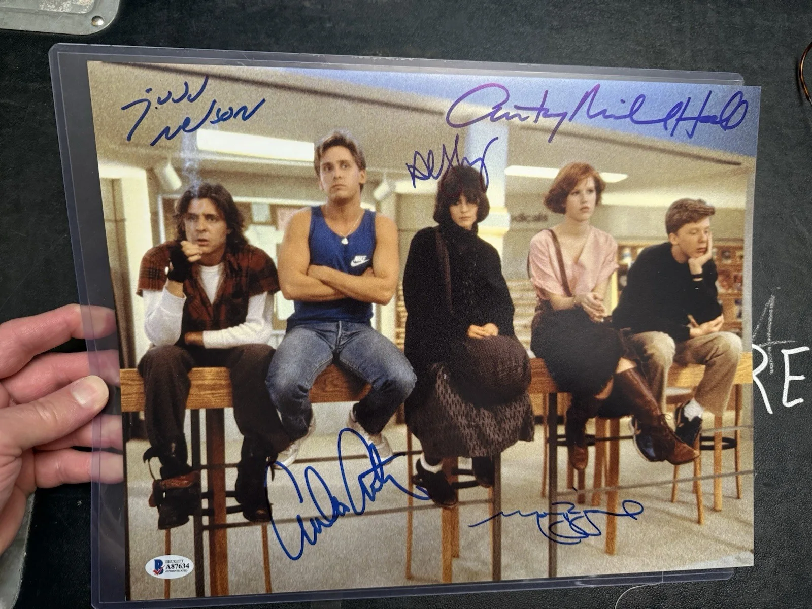 Breakfast Club cast signed 11x17 Photo BAS Ringwald~Sheedy~Estevez~Nelson, Hall, изображение 2