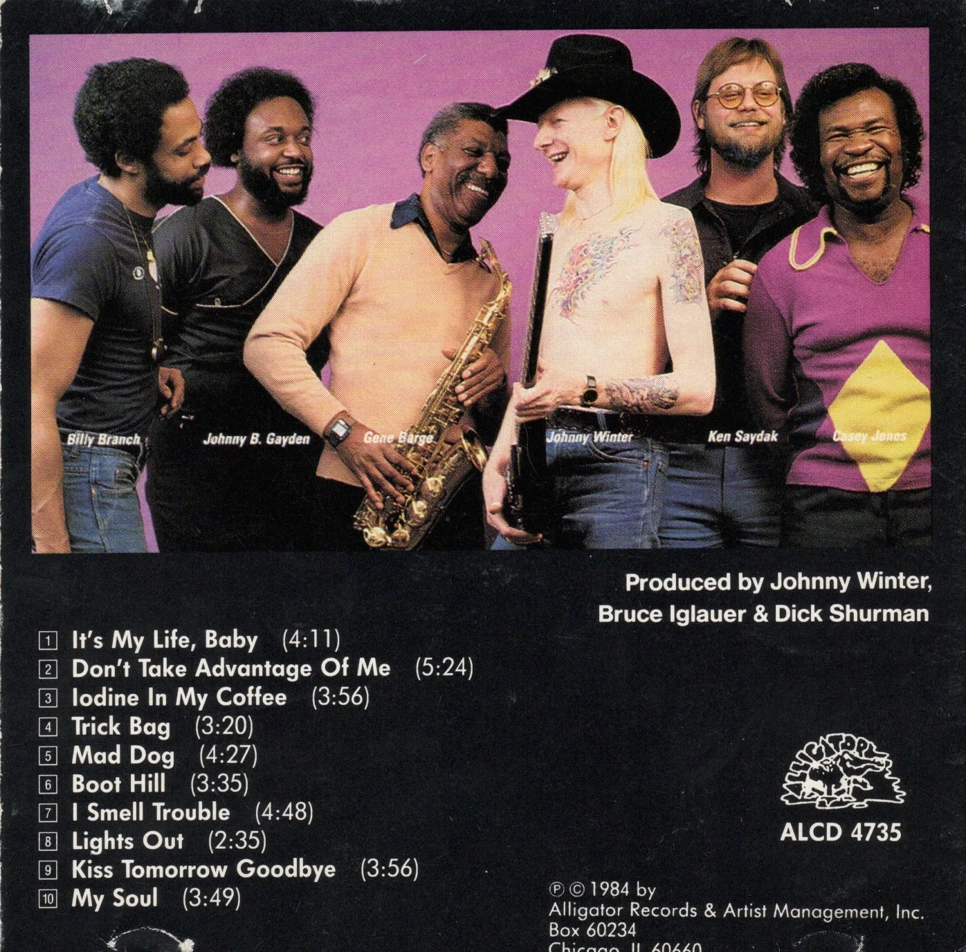 Billy Branch — JOHNNY WINTER Guitar Slinger Autographed by Billy Branch CD Cover/Booklet, image 2
