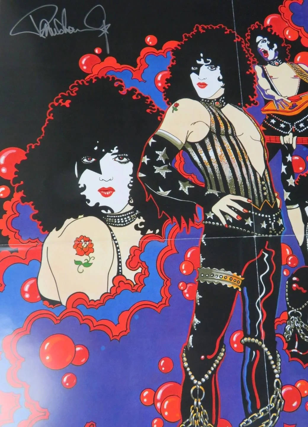 KISS Signed Autograph Auto "KISS Solo: 1978 S/T" Poster Mural Set by 4 JSA, изображение 3