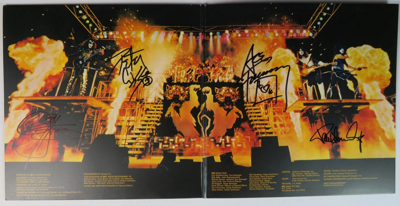 KISS Signed Autograph Auto "Alive II" Album Vinyl Gatefold LP by 4 JSA BAS, изображение 2