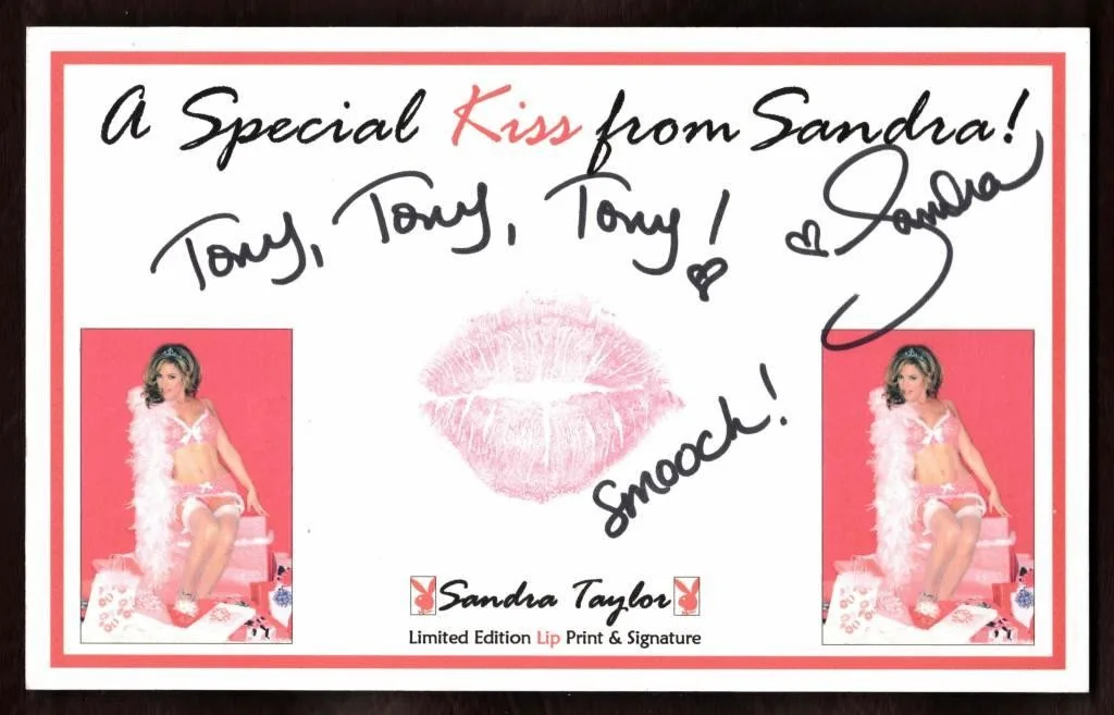 Sandra Taylor — Sandra Taylor "Smooch" Lip Print & Signed 6 7/8 x 4 1/4 Inch Card "Personalized"