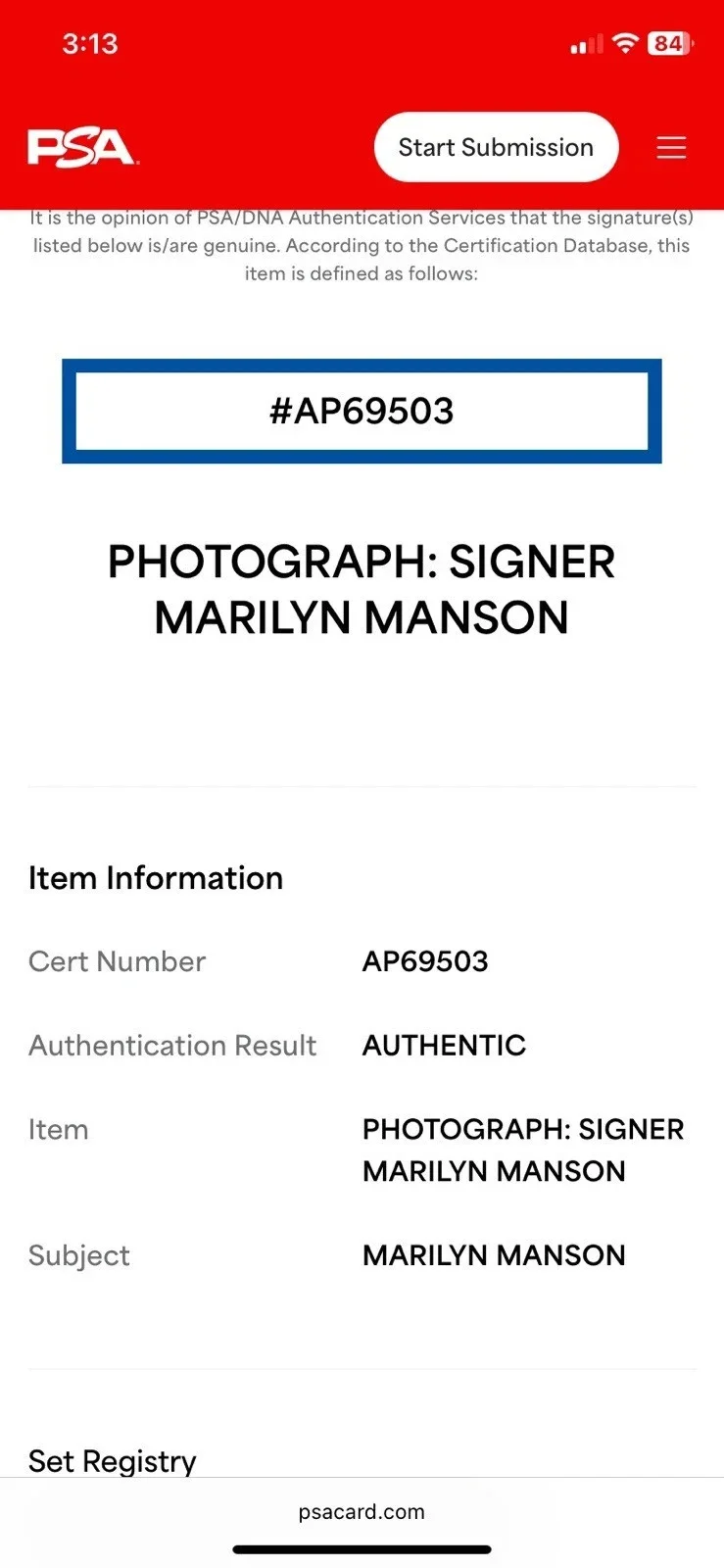 MARILYN MANSON signed 8X10 portrait photo PSA/DNA encapsulated 10x13 metal, image 4