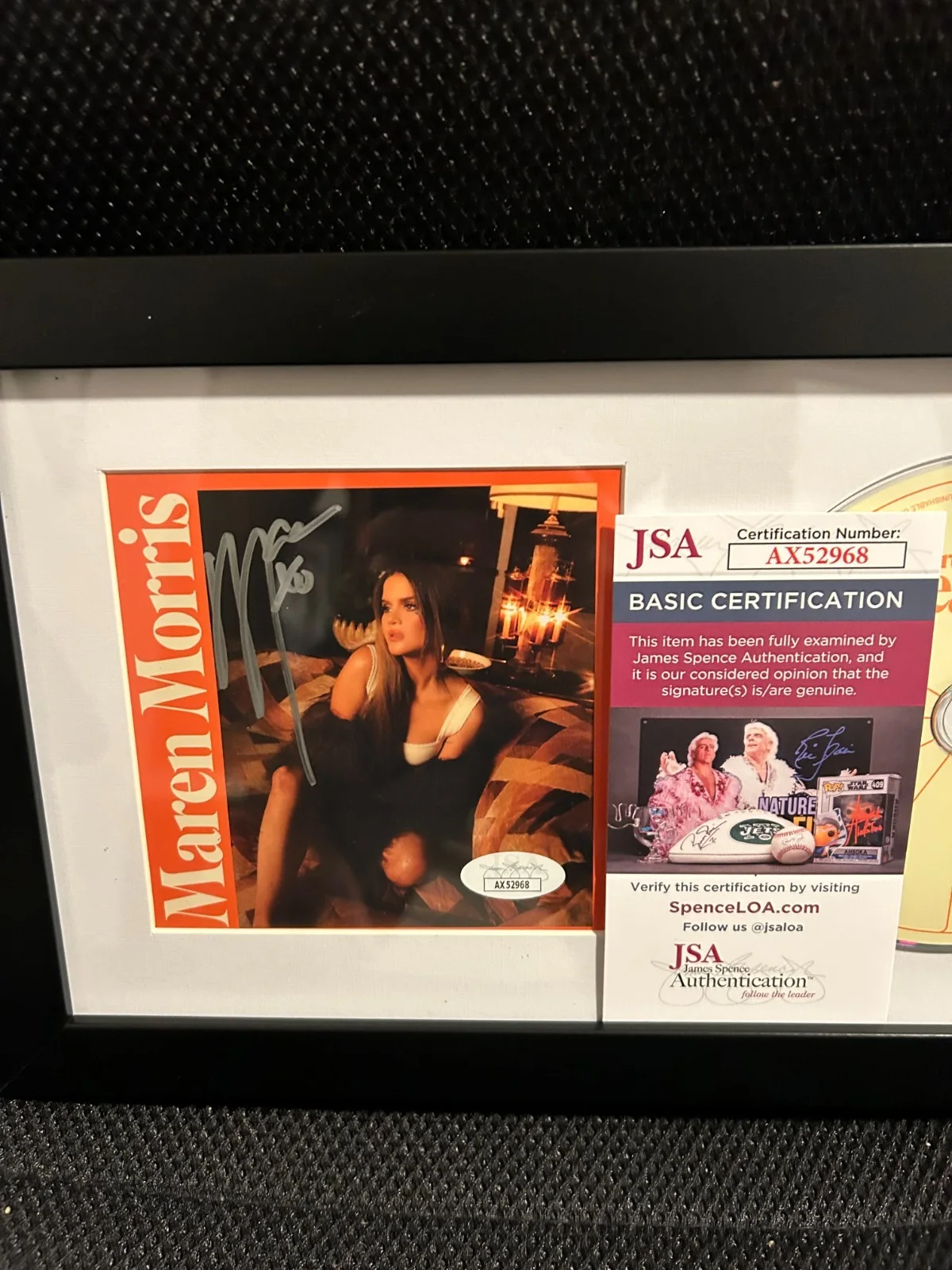 Maren Morris Signed Dreamsicle CD Cover Framed & Matted W/ JSA COA, image 2