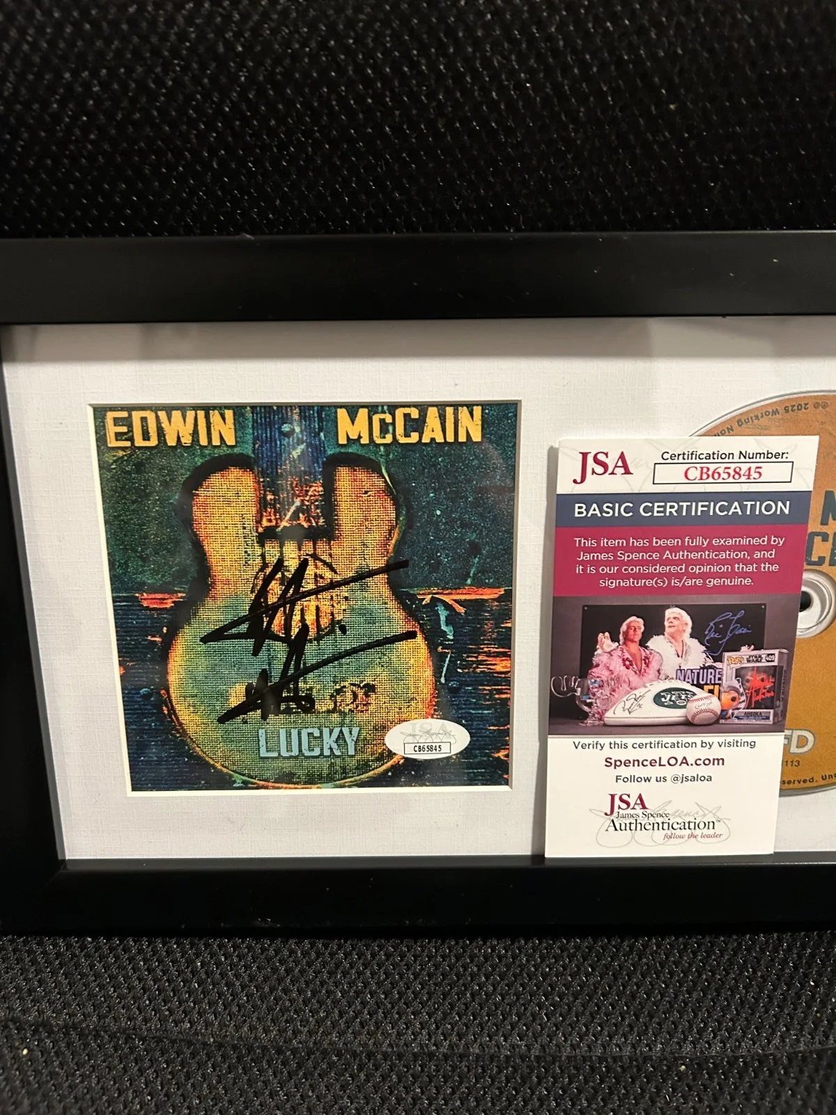 Edwin McCain Signed Lucky CD Cover Insert Framed & Matted W/ JSA COA, image 2