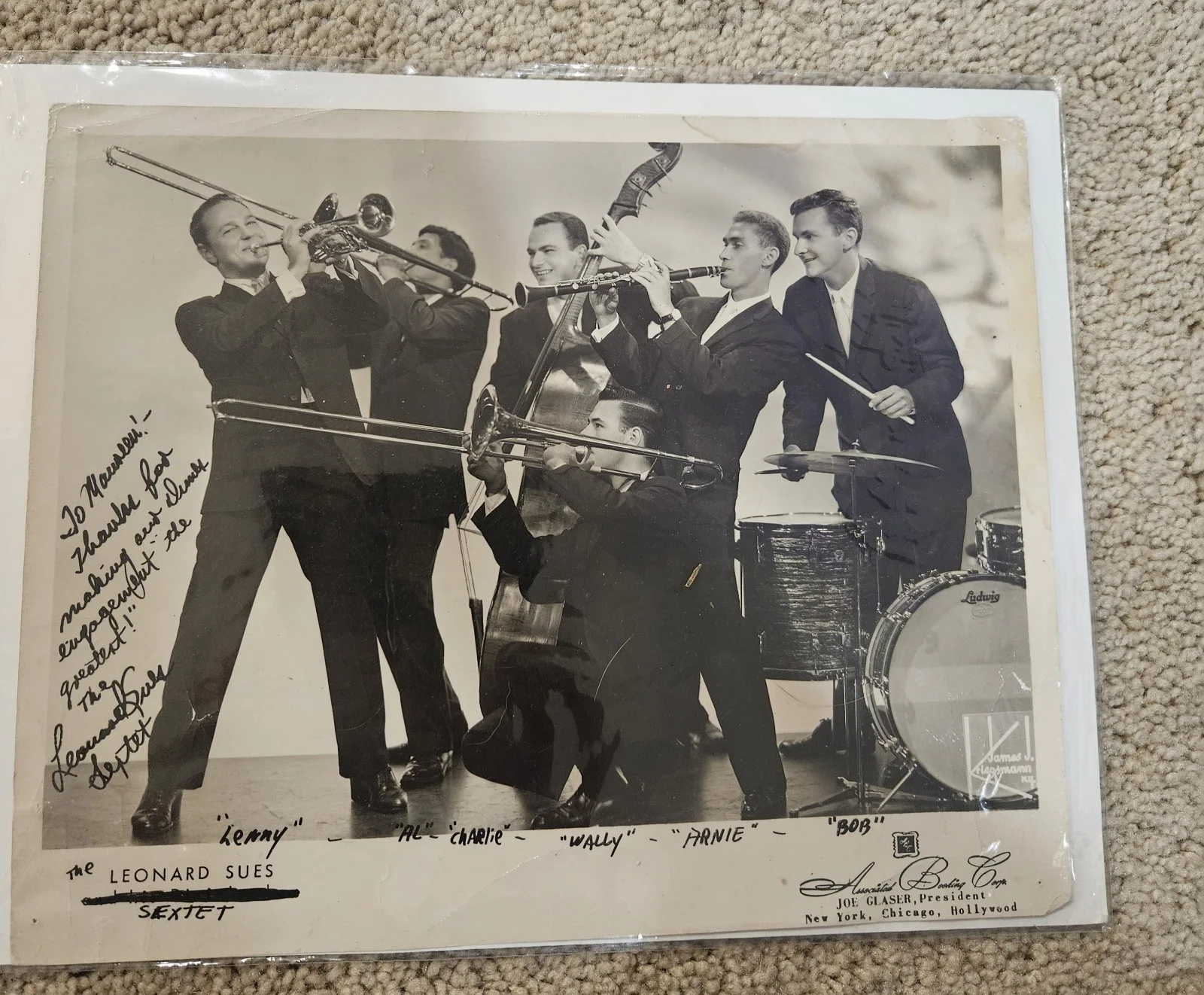Leonard "Lenny" Sues AUTOGRAPHED Photo. Jazz Band, изображение 4