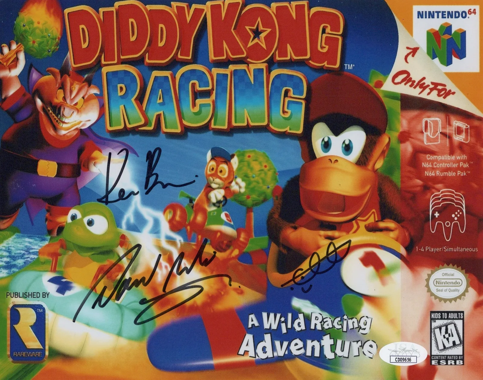 David Wise, Kevin Bayliss & Chris Sutherland — Chris Sutherland David Wise +1 Signed 8x10 Diddy Kong Racing Photo Rare JSA COA