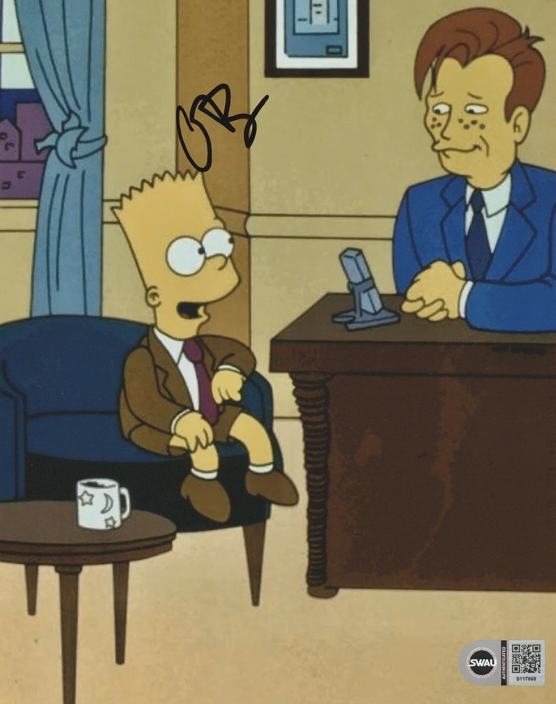 Conan O'Brien — CONAN O’BRIEN SIGNED AUTOGRAPH 8x10 THE SIMPSONS PHOTO SWAU COA 5