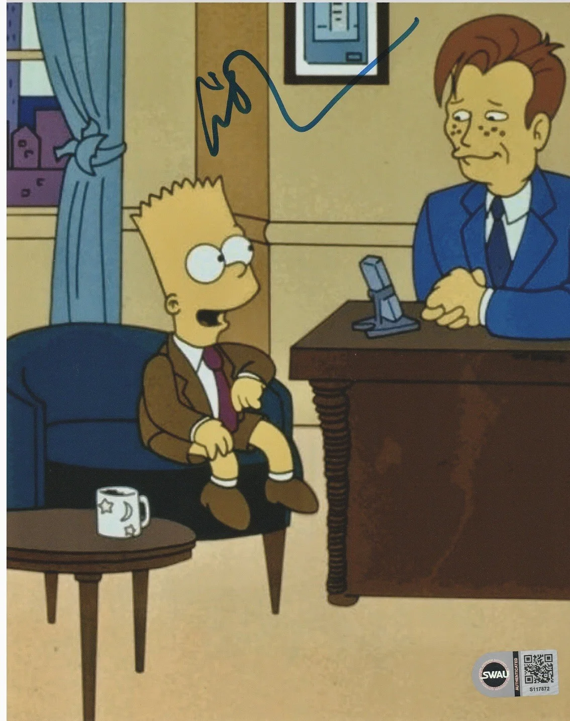 Conan O'Brien — CONAN O’BRIEN SIGNED AUTOGRAPH 8x10 THE SIMPSONS PHOTO SWAU COA 2