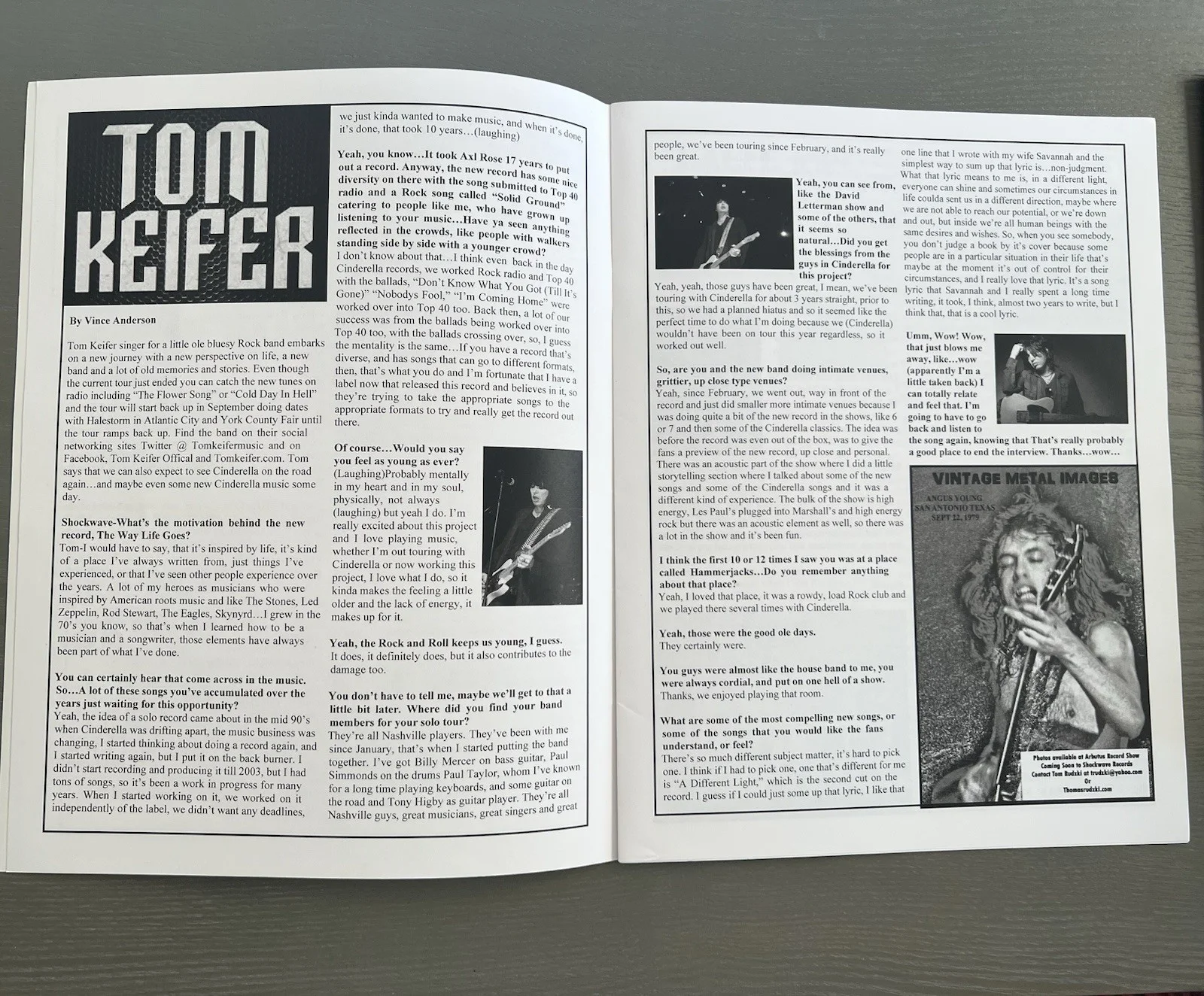 Shockwave Magazine Autographed By Tom Keifer With Certificate Of Authenticity ￼, изображение 4