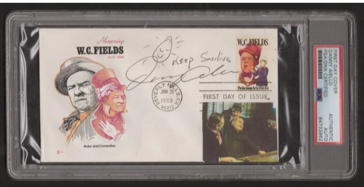 DANNY AIELLO PSA/DNA SIGNED/ INSCRIBED FIRST DAY ISSUE CARD w 8x10 PROMO PHOTO, image 2