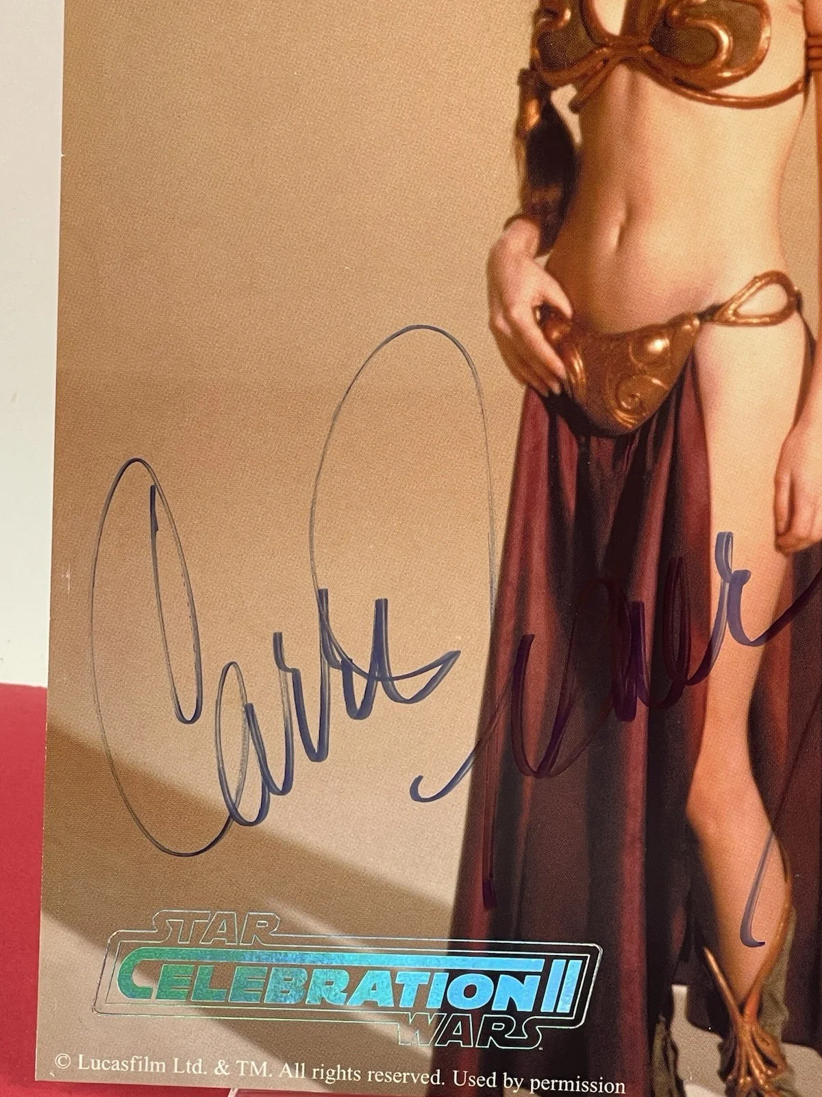 Carrie Fisher — Carrie Fisher Signed Star Wars Princess Leia Celebration II 8x10 Beckett Letter, image 3