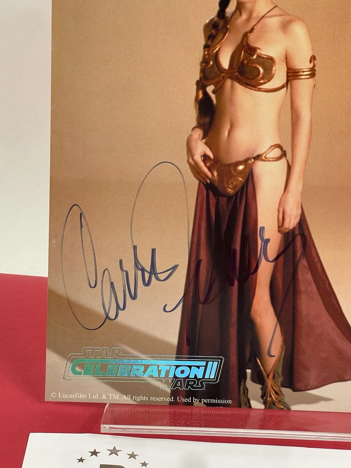Carrie Fisher — Carrie Fisher Signed Star Wars Princess Leia Celebration II 8x10 Beckett Letter, image 4