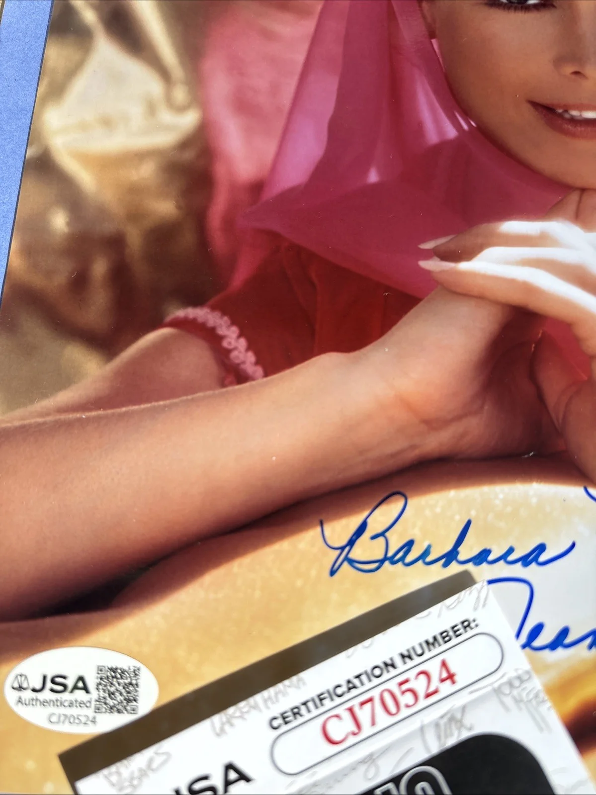 Barbara Eden — Barbara Eden Sexy Signed autographed Jeannie 8x10 Color photo JSA COA, image 4