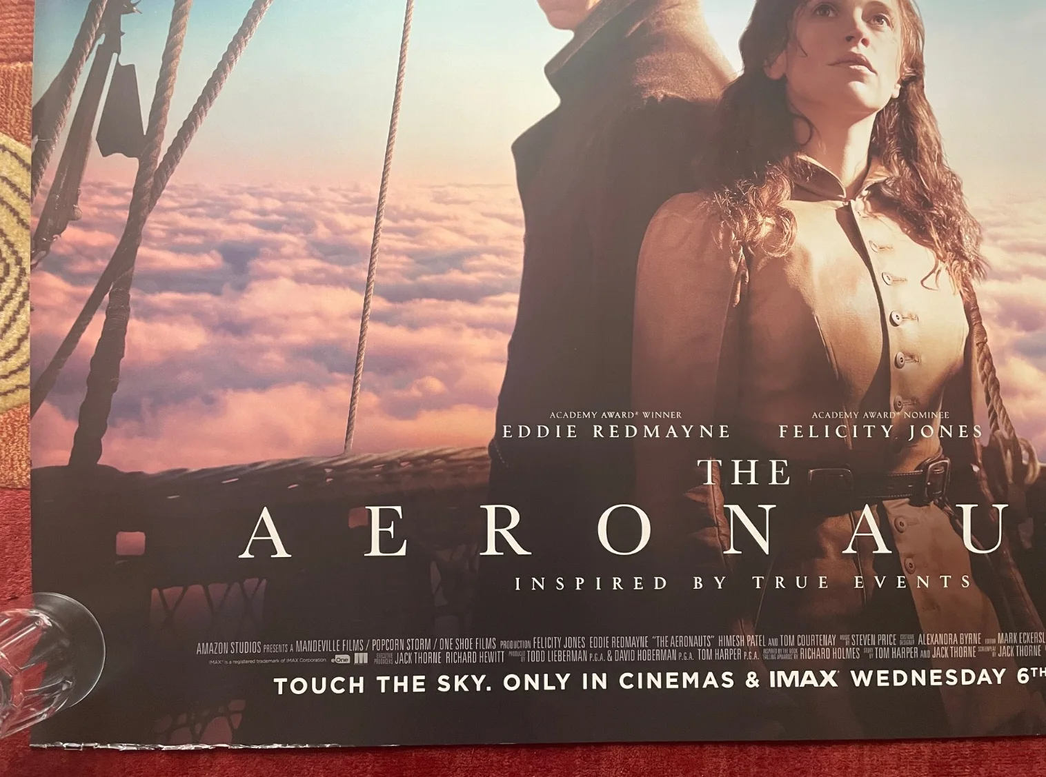 THE AERONAUTS (2019) Original UK Quad Movie Poster Felicity Jones Eddie Redmayne, изображение 4