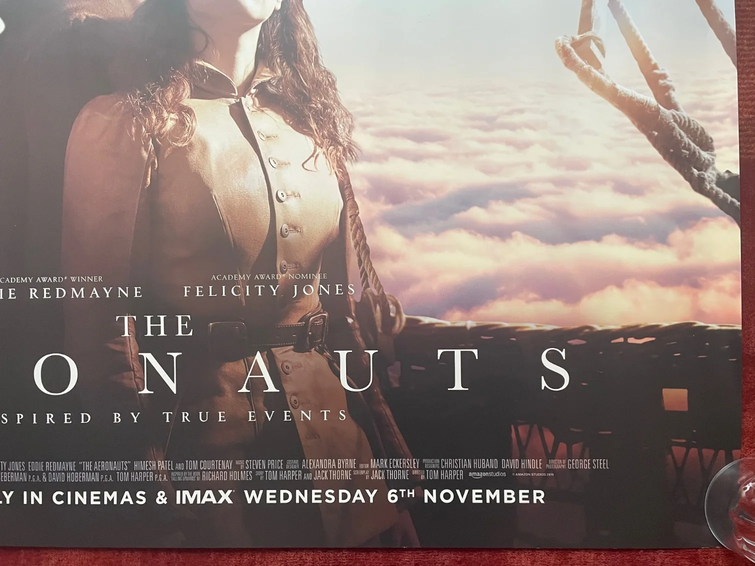 THE AERONAUTS (2019) Original UK Quad Movie Poster Felicity Jones Eddie Redmayne, изображение 5