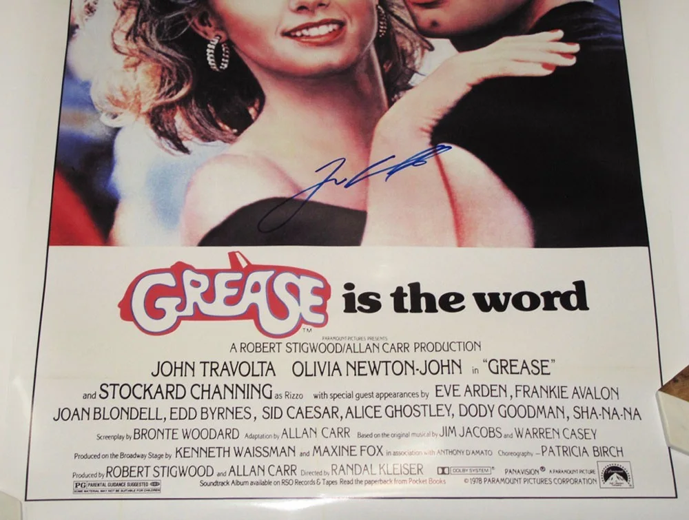 John Travolta — JOHN TRAVOLTA signed "GREASE" 27x34 Poster AUTOGRAPHED Beautiful Signature COA, изображение 4