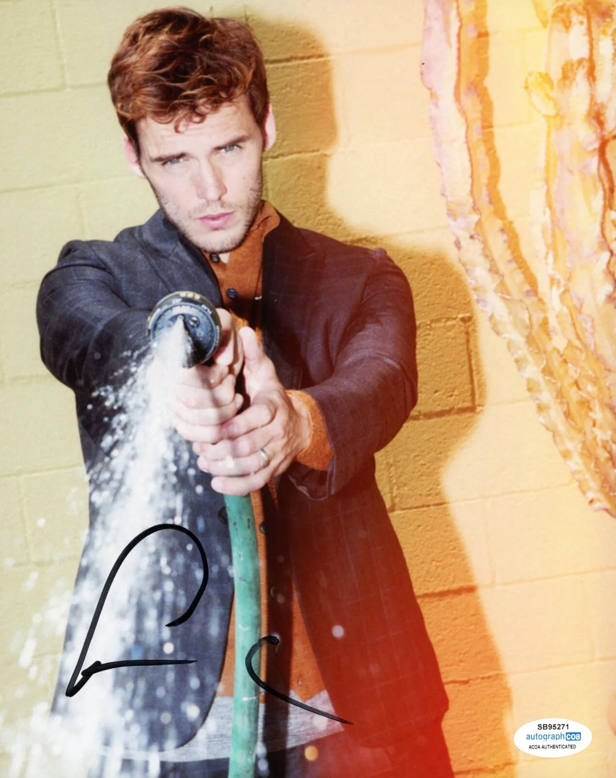 SAM CLAFLIN — Sam Claflin signed 8x10 Photo c Proof HUNGER GAMES Daisy Jones & The Six ACOA, изображение 3
