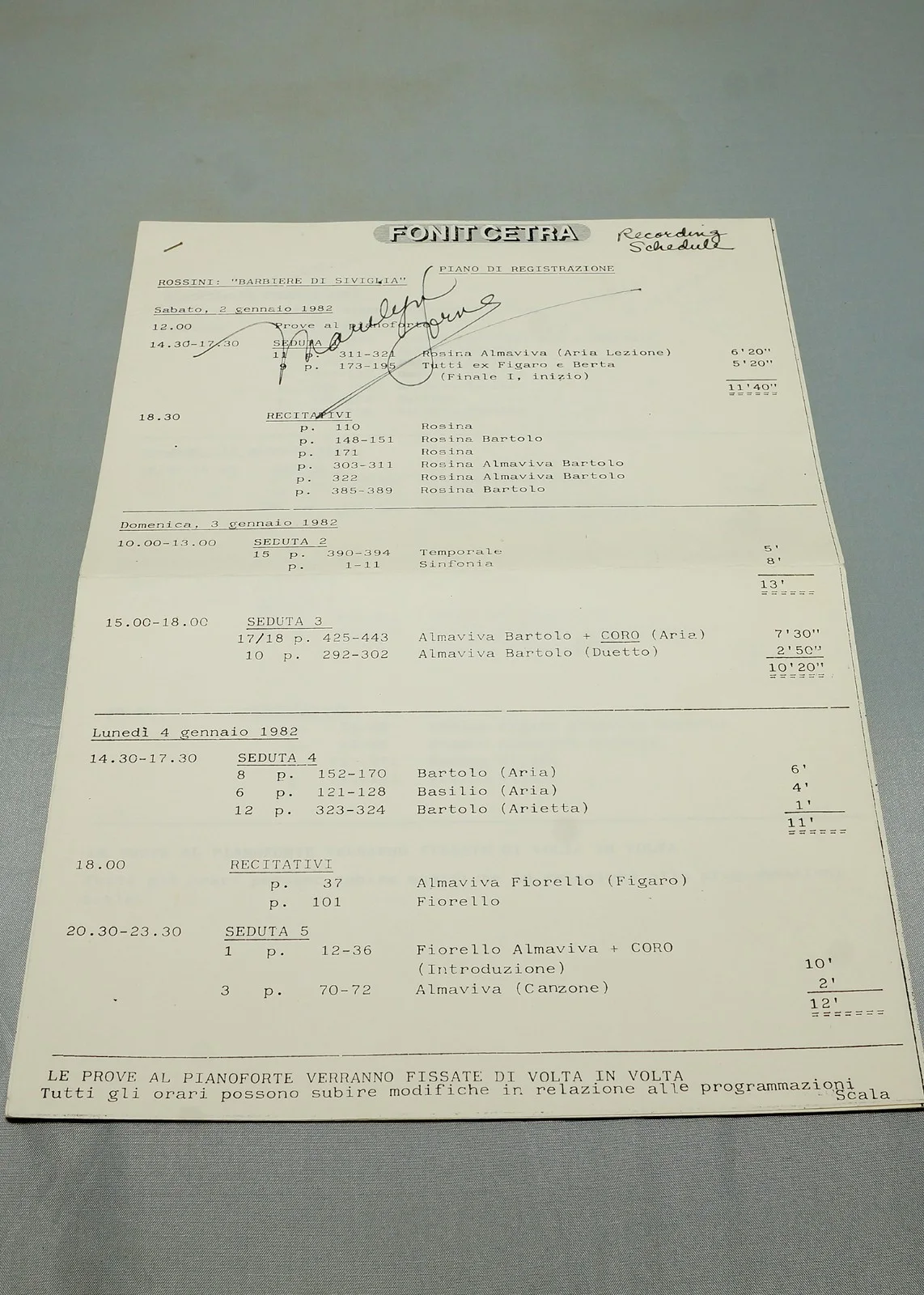 Marilyn Home — Autographed Marilyn Horne 1982 Rossini’s “Il Barbiere di Siviglia”, image 2