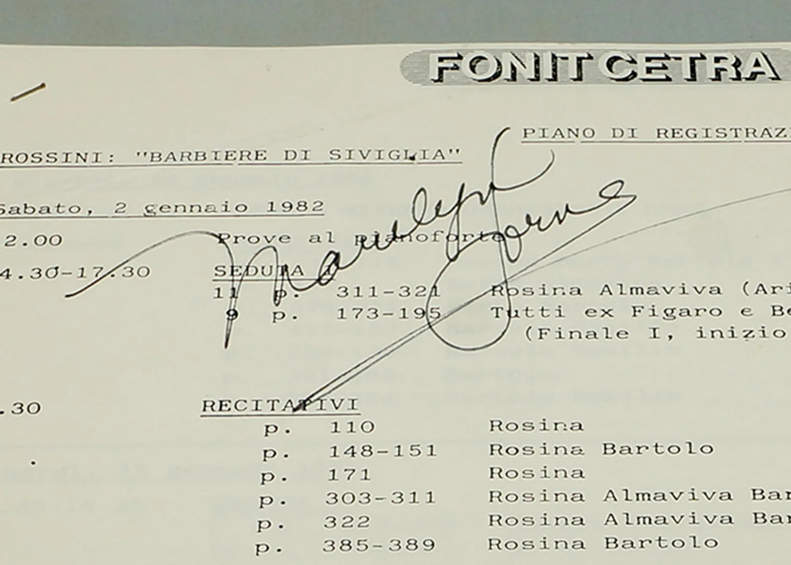 Marilyn Home — Autographed Marilyn Horne 1982 Rossini’s “Il Barbiere di Siviglia”, image 3
