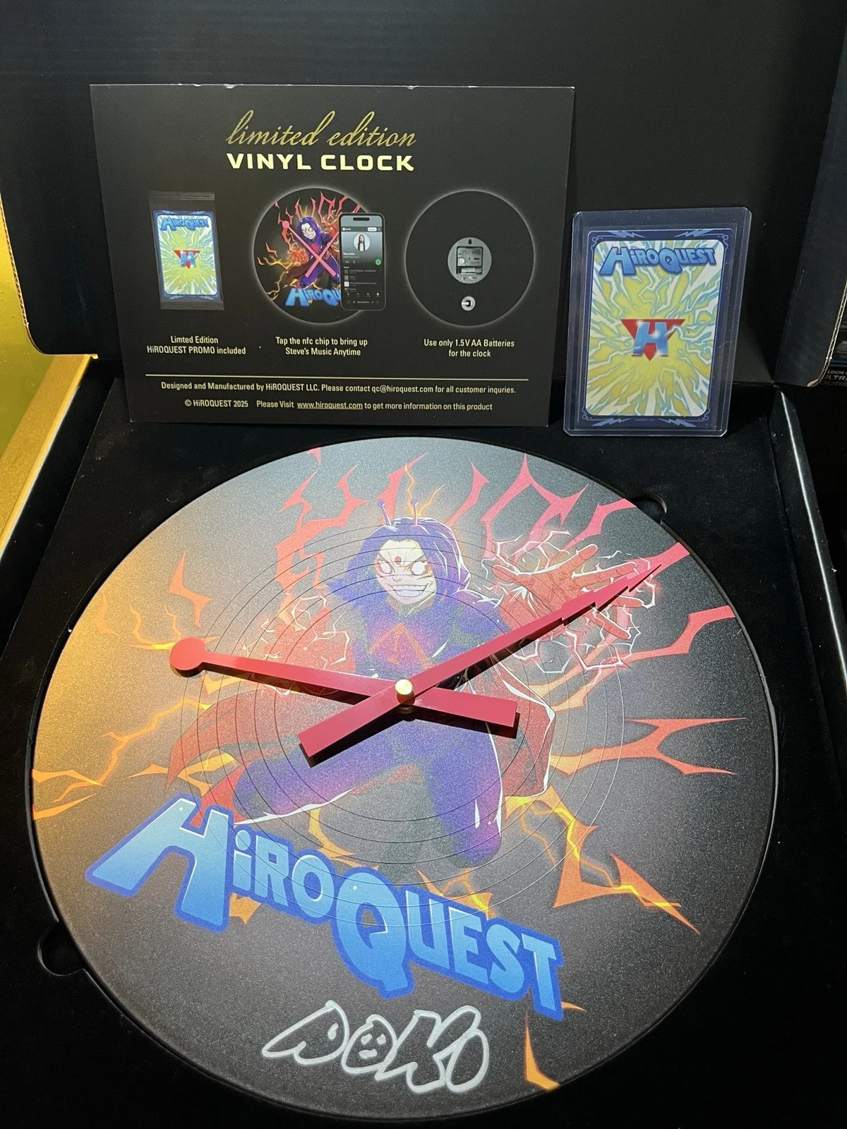 Steve Aoki Hiro Quest Record Clock Autographed Limited Edition, image 3