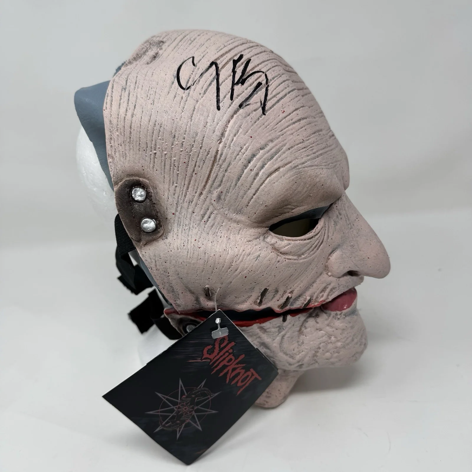 Corey Taylor Signed Autographed Slipknot Mask Gray Chapter Beckett Witnessed COA, image 4